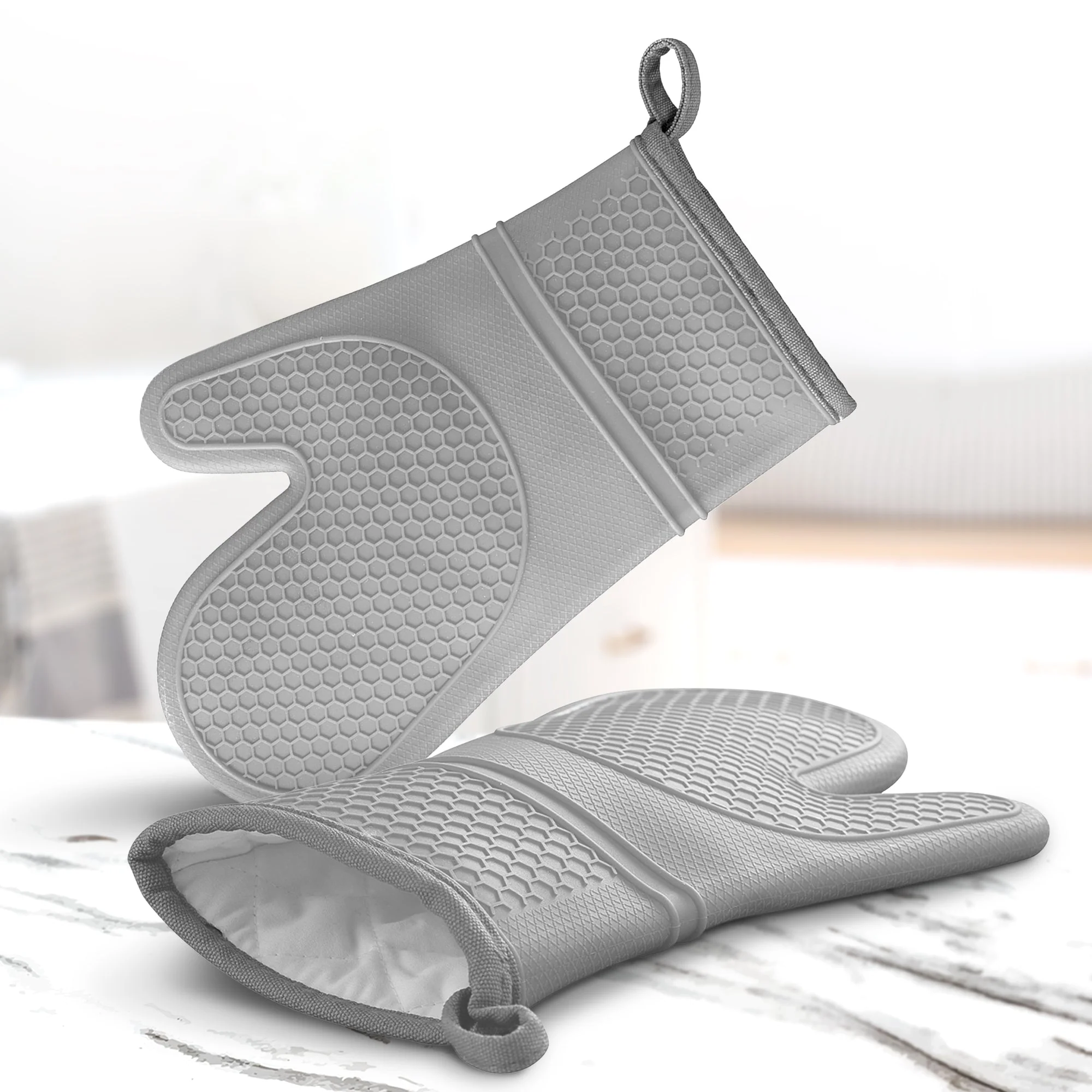 Cheer Collection Set of 2 Premium Silicone Oven Mitts - Image 11