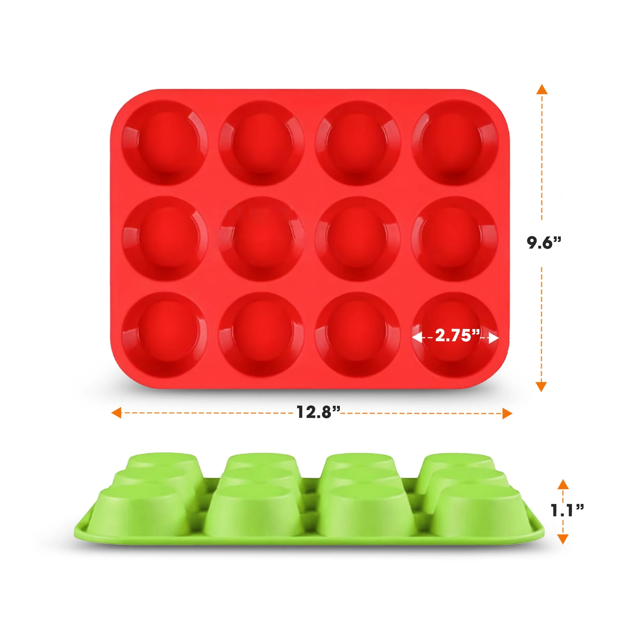 Cheer Collection Set of 3 Non-Stick Silicone Muffin Pans – BPA-Free, Food-Grade Baking Tray - Image 4