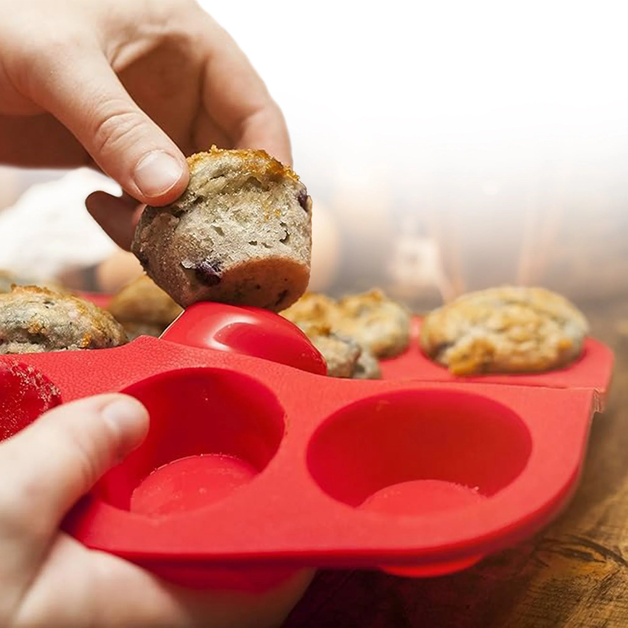 Cheer Collection Set of 3 Non-Stick Silicone Muffin Pans – BPA-Free, Food-Grade Baking Tray - Image 6