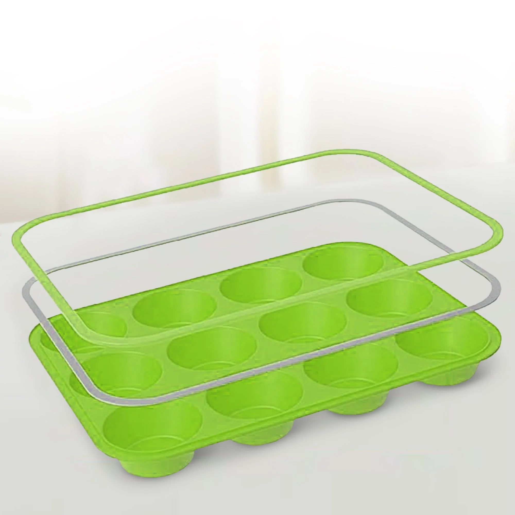 Cheer Collection Set of 3 Non-Stick Silicone Muffin Pans – BPA-Free, Food-Grade Baking Tray - Image 7