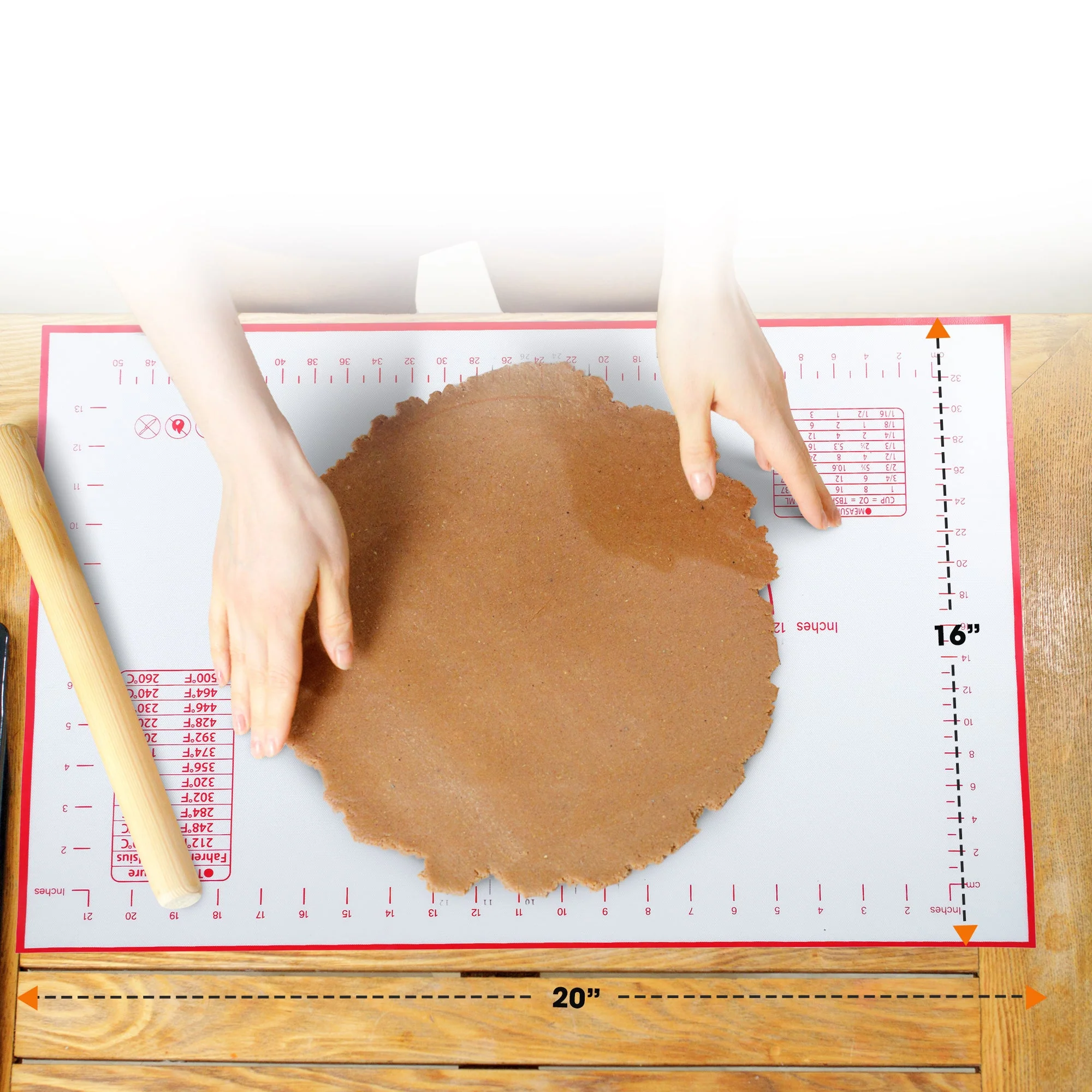 Cheer Collection Silicone Baking Mat for Dough and Baking Cookies Pizza Macarons - Non-Slip, 16" x 20" - Image 4