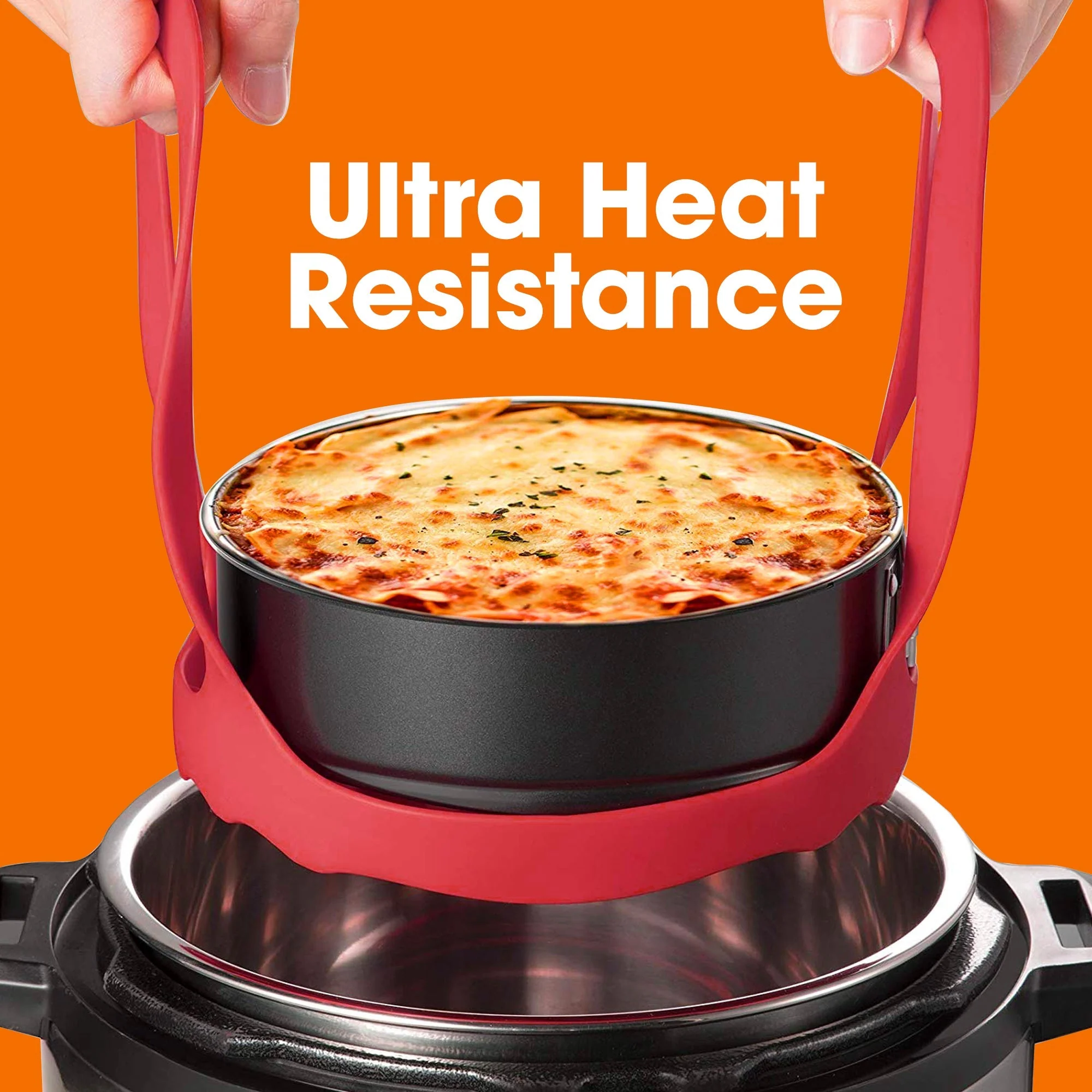 Cheer Collection Silicone Cooking Pot Lifter, Silicone Bakeware Sling for 3-Quart Pressure Cookers - Image 3
