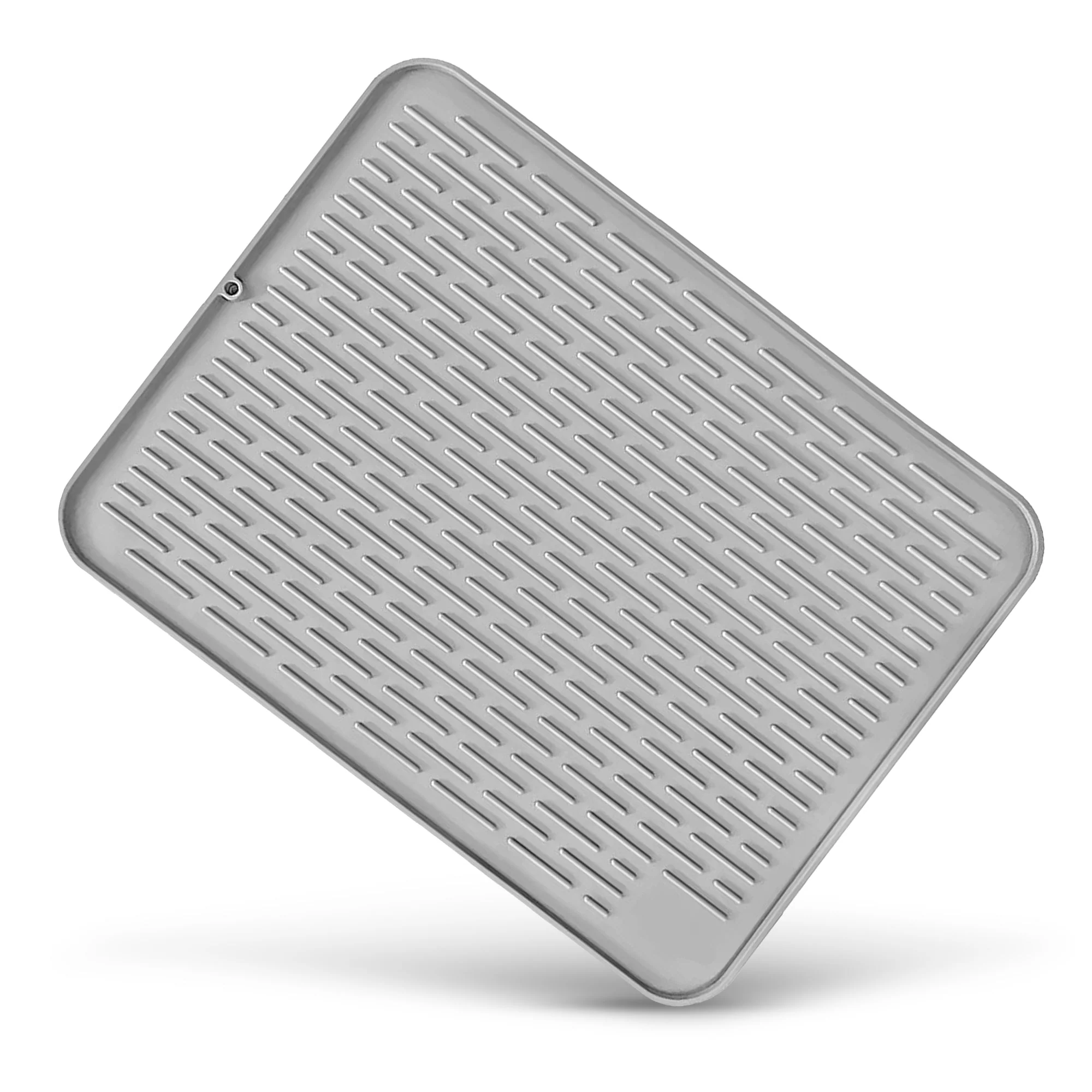 Cheer Collection Silicone Dish Drying Mat for Kitchen Counter, Silicone Drying Pad and Trivet for Dishes, Dishwasher Safe and Heat Resistant - Image 2