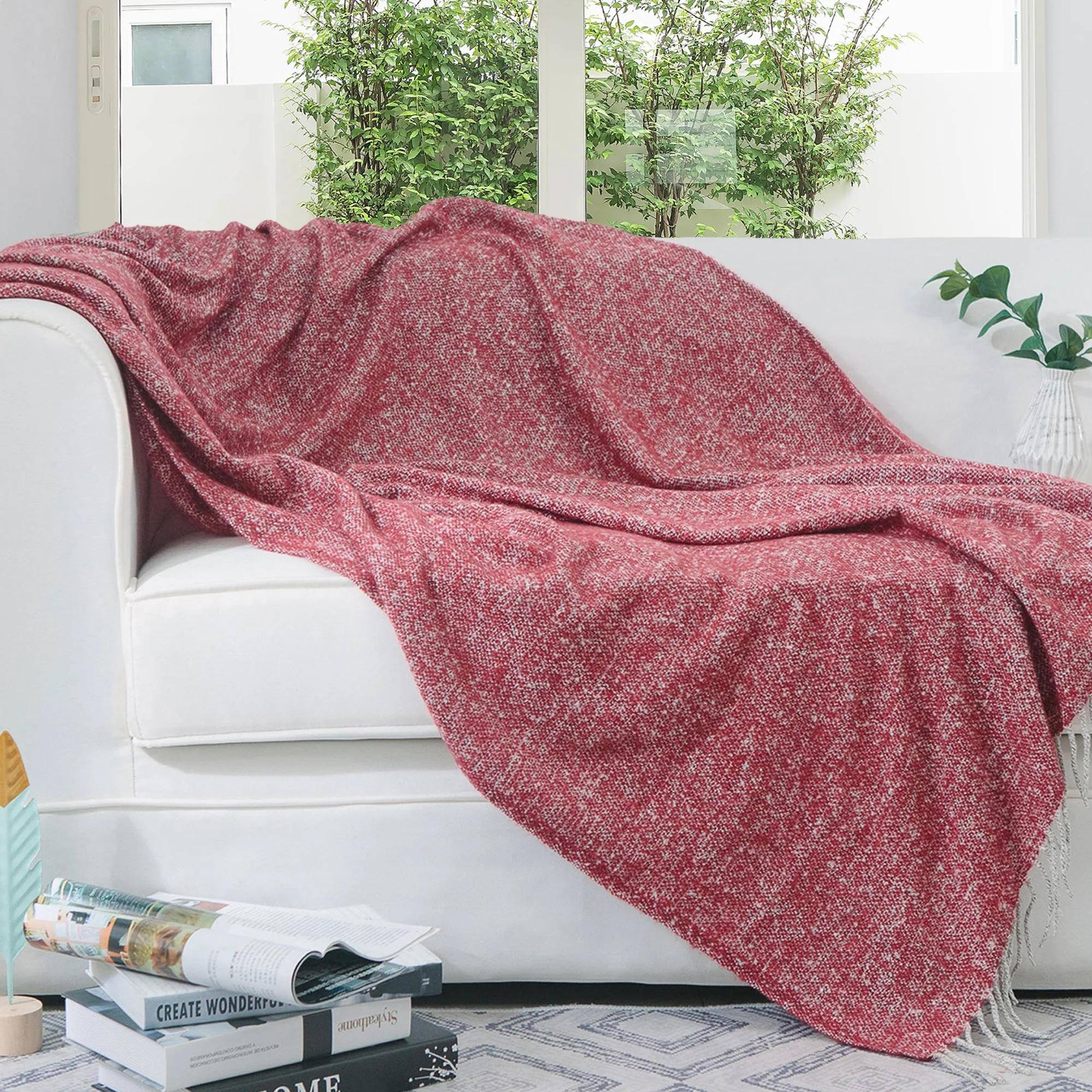 Cheer Collection Ultra Soft Knit Throw Blanket | 100% Acrylic Accent Throw - 50 x 60 inches - Image 2
