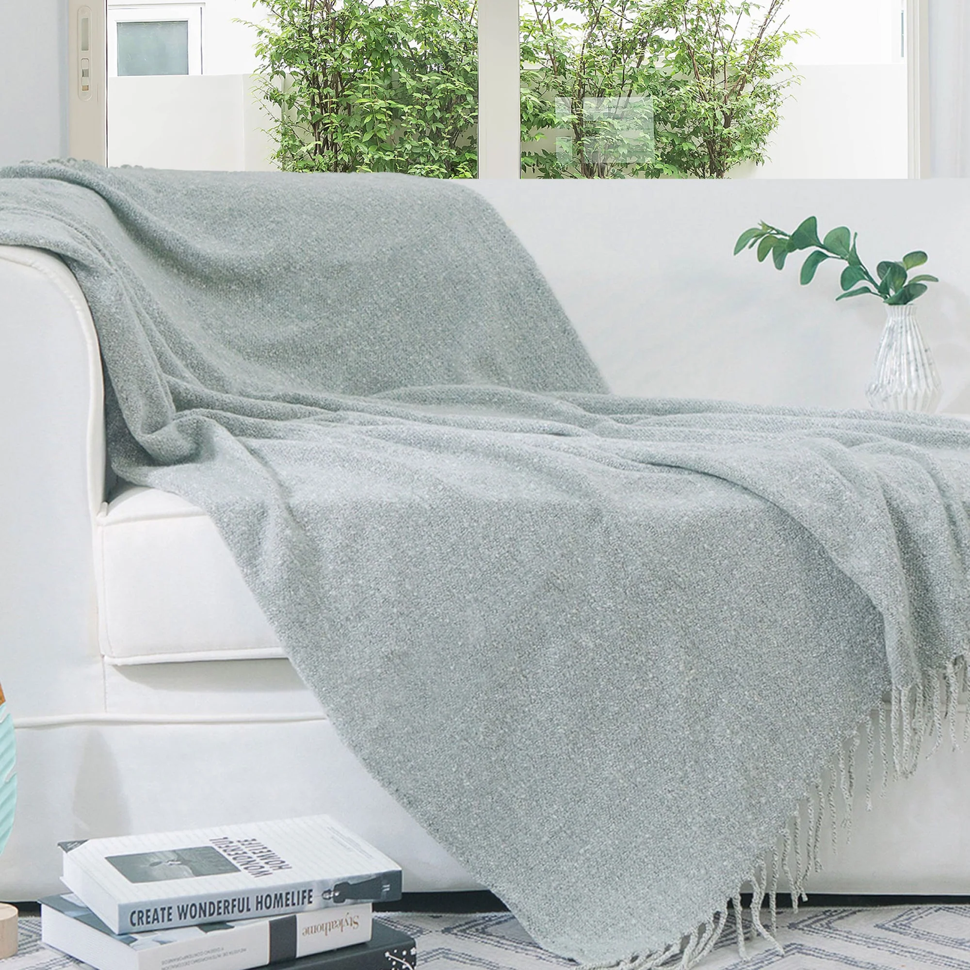 Cheer Collection Ultra Soft Knit Throw Blanket | 100% Acrylic Accent Throw - 50 x 60 inches - Image 9