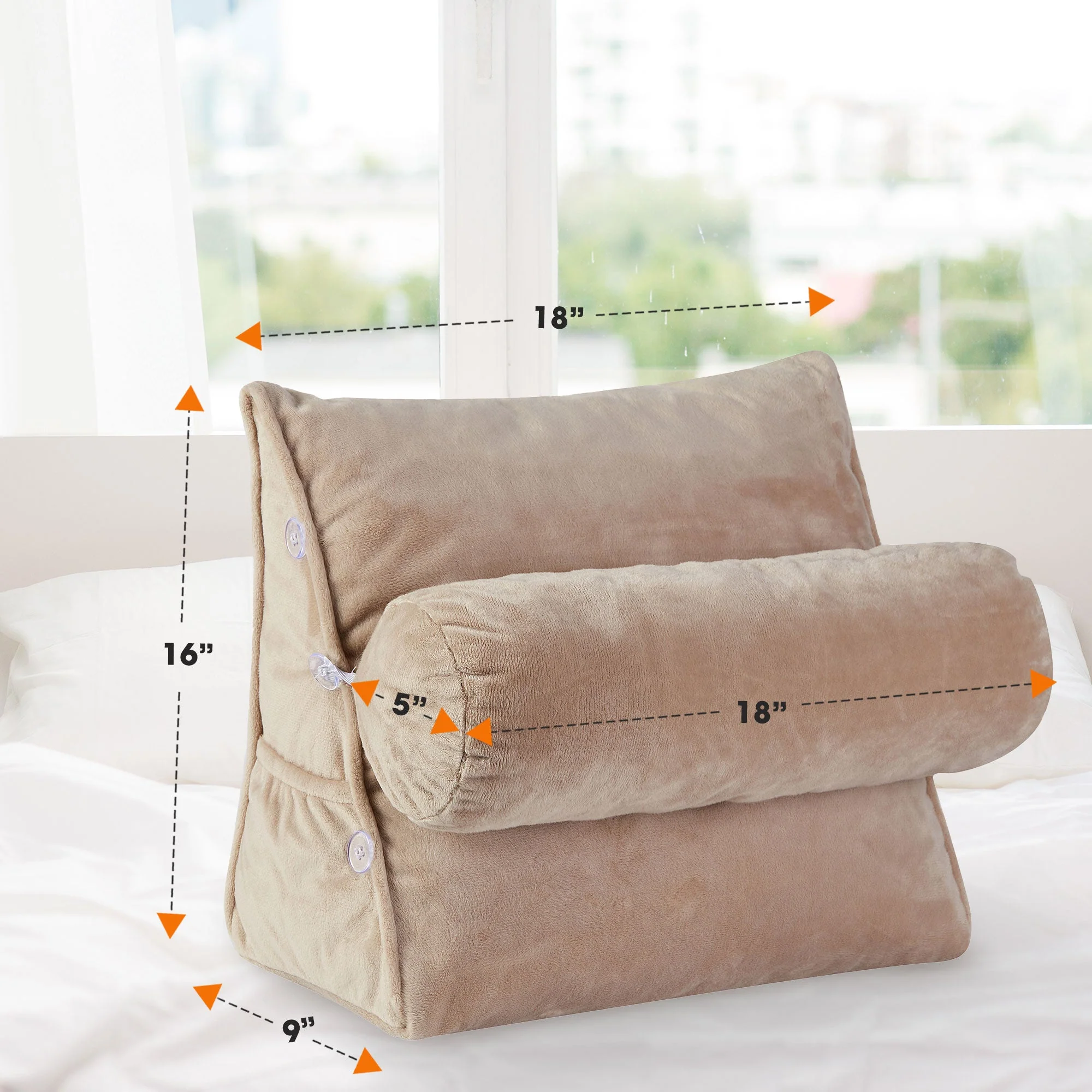 Cheer Collection Wedge Pillow with Detachable Bolster & Backrest - Image 57