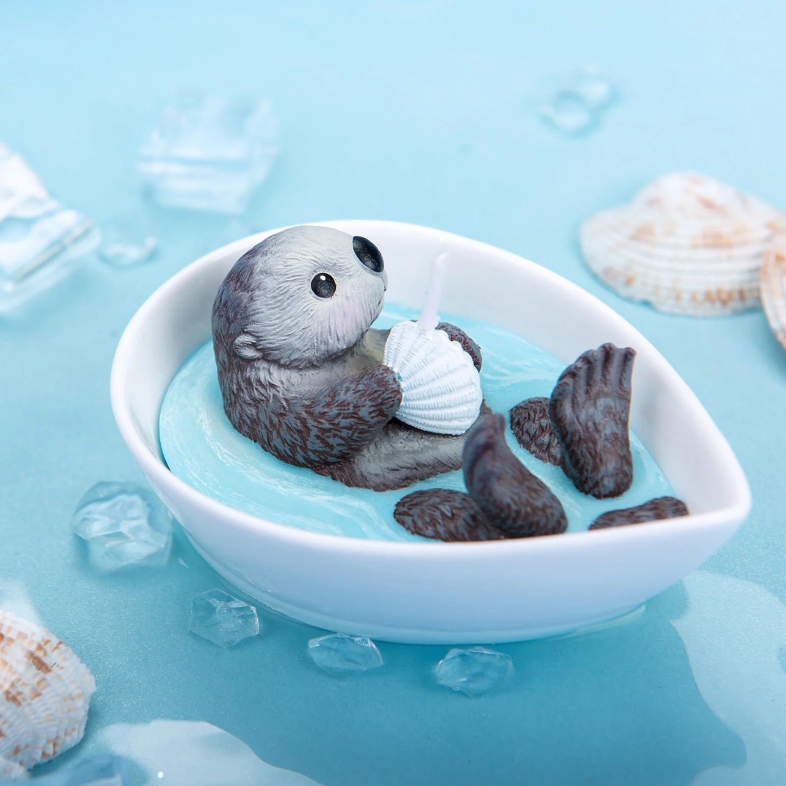 Cute Sea Otter Baby Scented Candle - Image 3