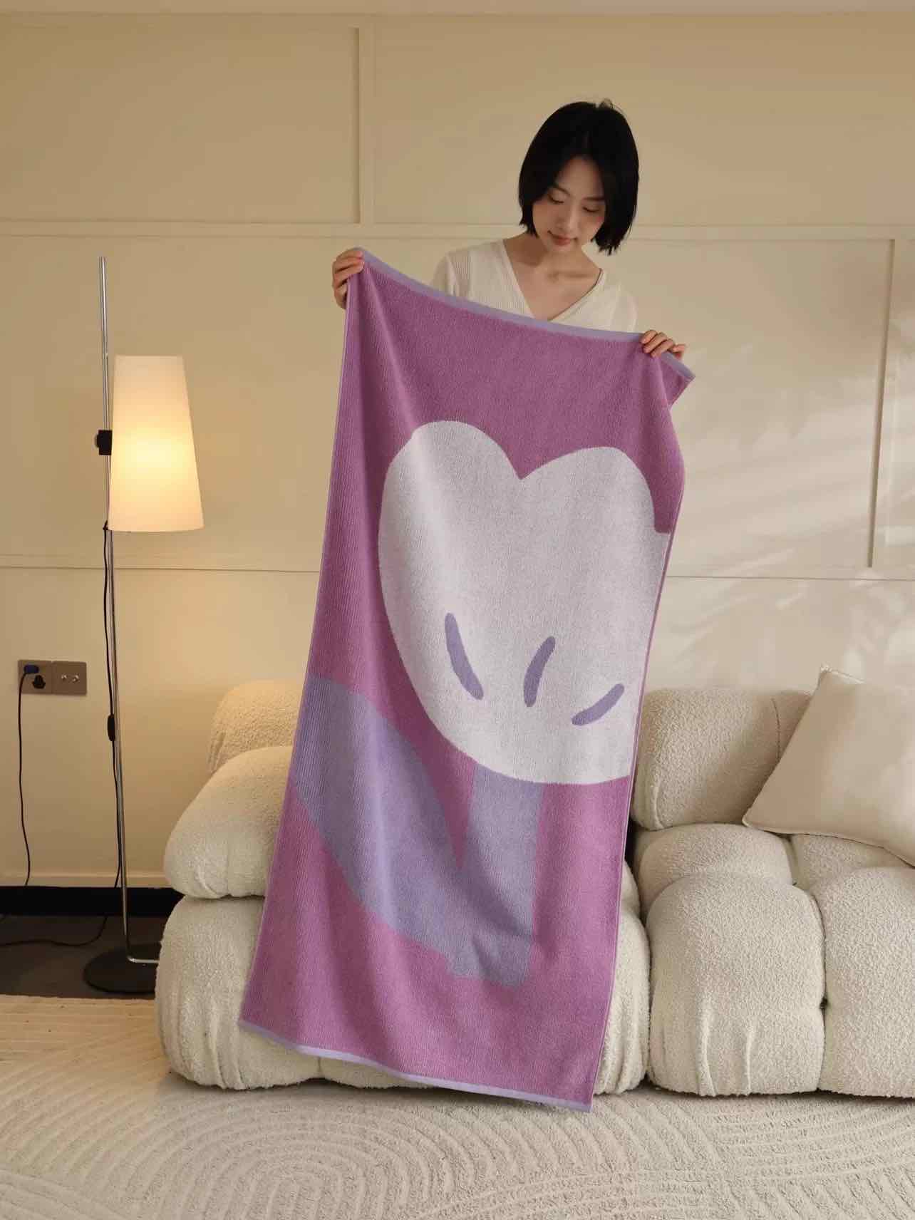 Cute Whimsical Floral Bath Towel - Soft, Absorbent, 100% Staple Cotton - Image 2