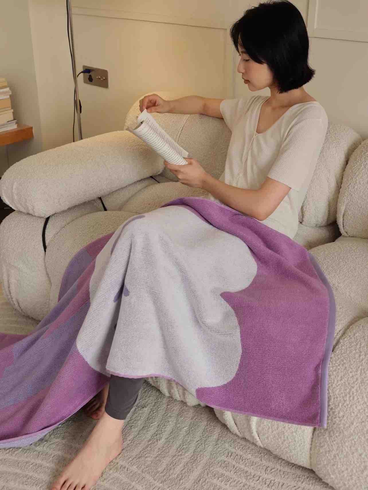 Cute Whimsical Floral Bath Towel - Soft, Absorbent, 100% Staple Cotton - Image 4