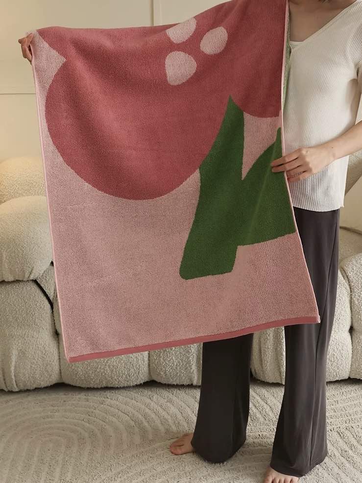 Cute Whimsical Floral Bath Towel - Soft, Absorbent, 100% Staple Cotton - Image 7