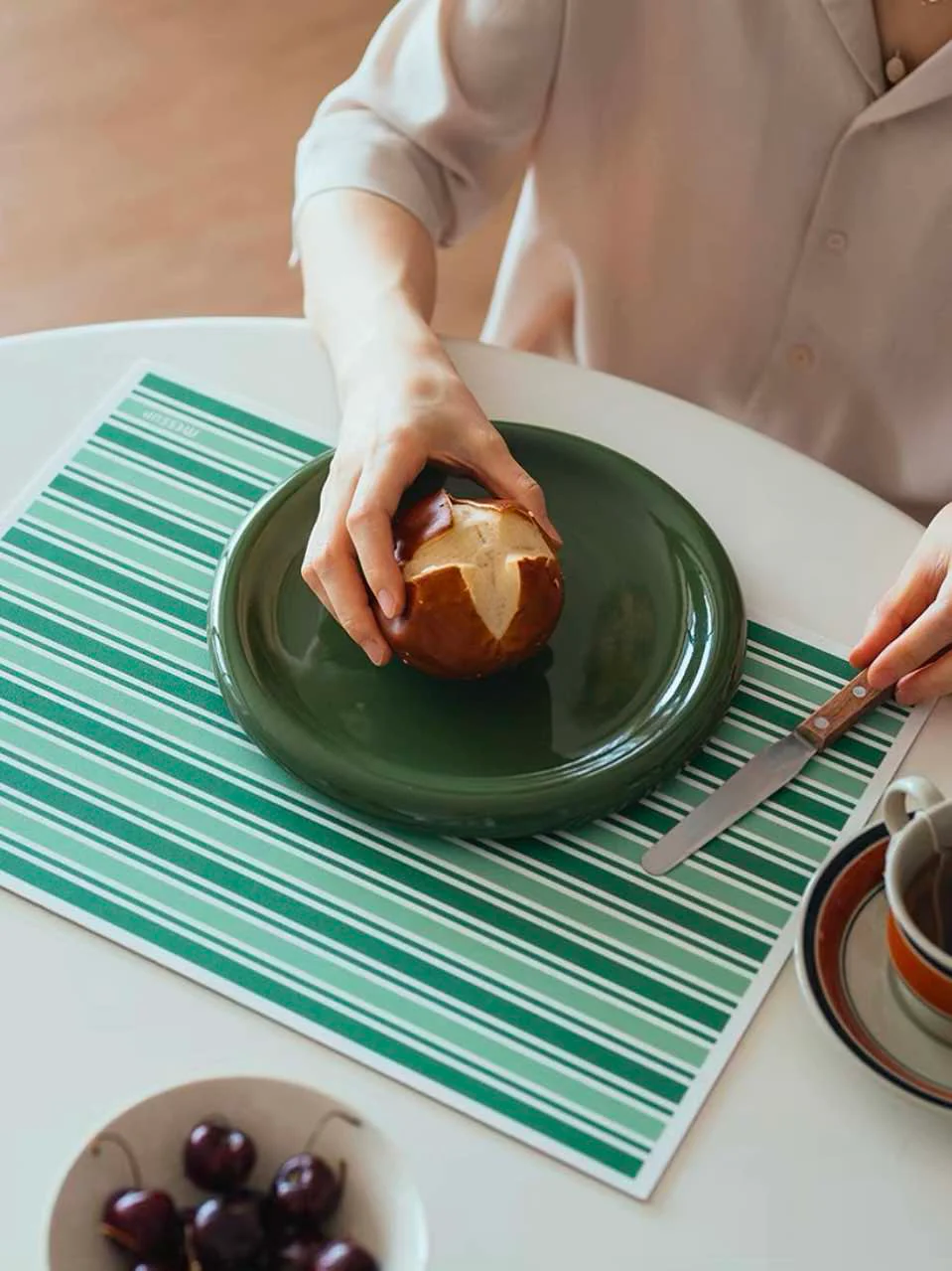 Dopamine Stripe Placemat Set Of 4 Pcs For Table Setting, Easy Cleaning - Image 4