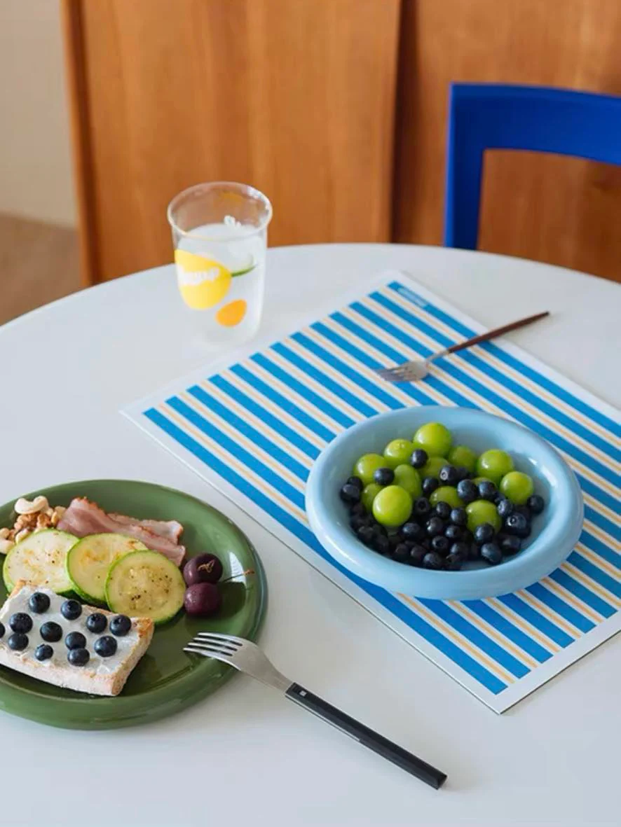 Dopamine Stripe Placemat Set Of 4 Pcs For Table Setting, Easy Cleaning - Image 5