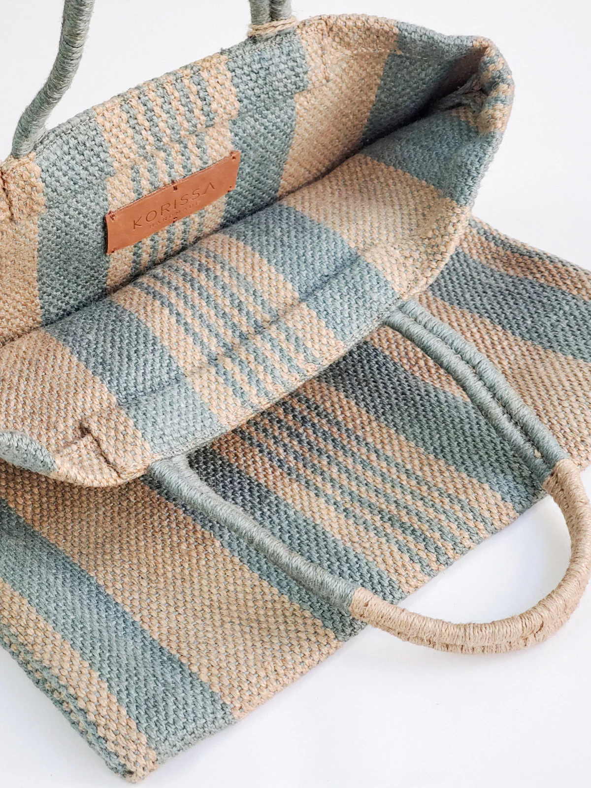 Dora Jute Tote Bag - Pale Green - Image 3
