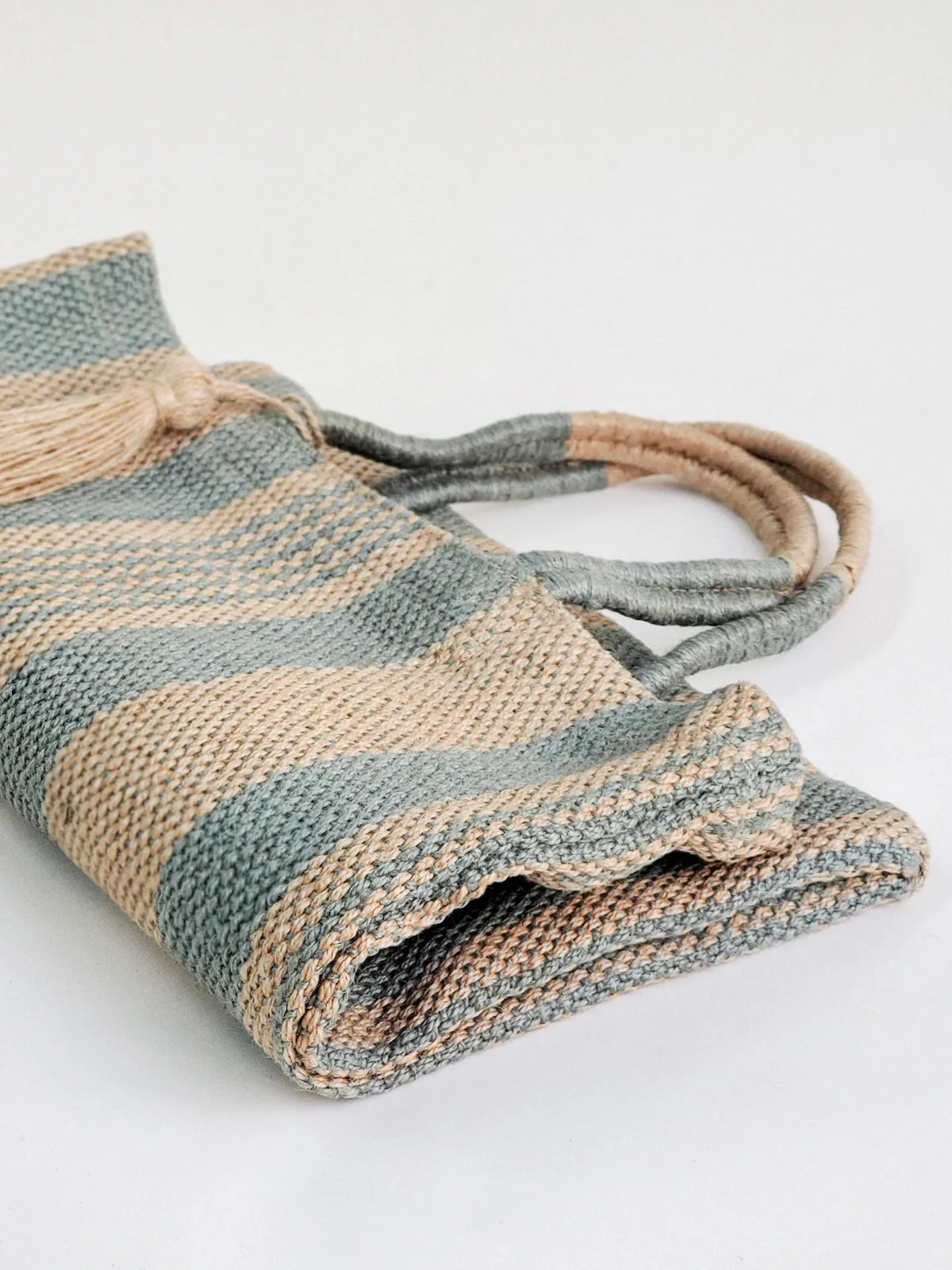 Dora Jute Tote Bag - Pale Green - Image 4