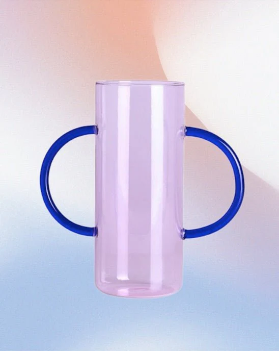 Dual-handle Dopamine Glass Flower Vase - Whimsical Table Setting Centerpiece - Image 9