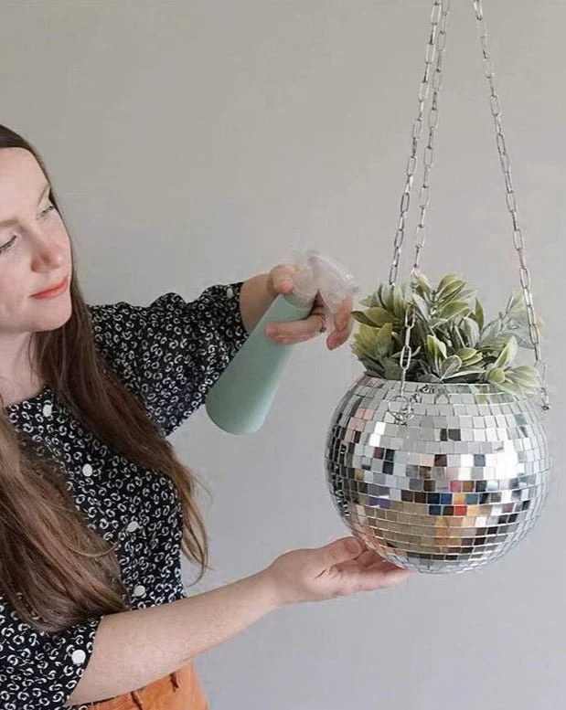 Eclectic Whimsical Disco Ball Hanging Herb Planters for Indoor, Outdoor & Front yard - Image 3