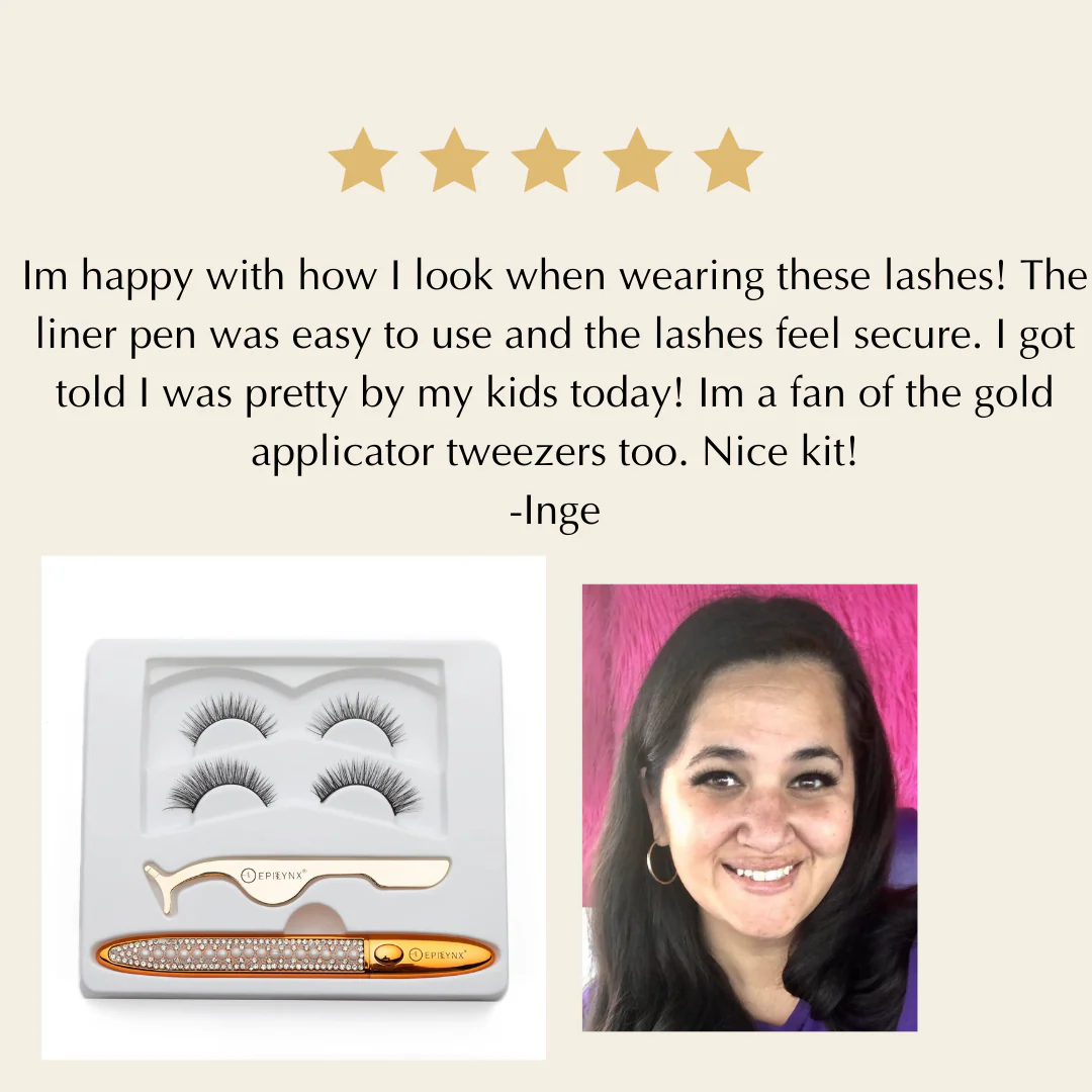 False Eyelashes - No Glue Black Eyeliner and Lashes Kit - Image 3