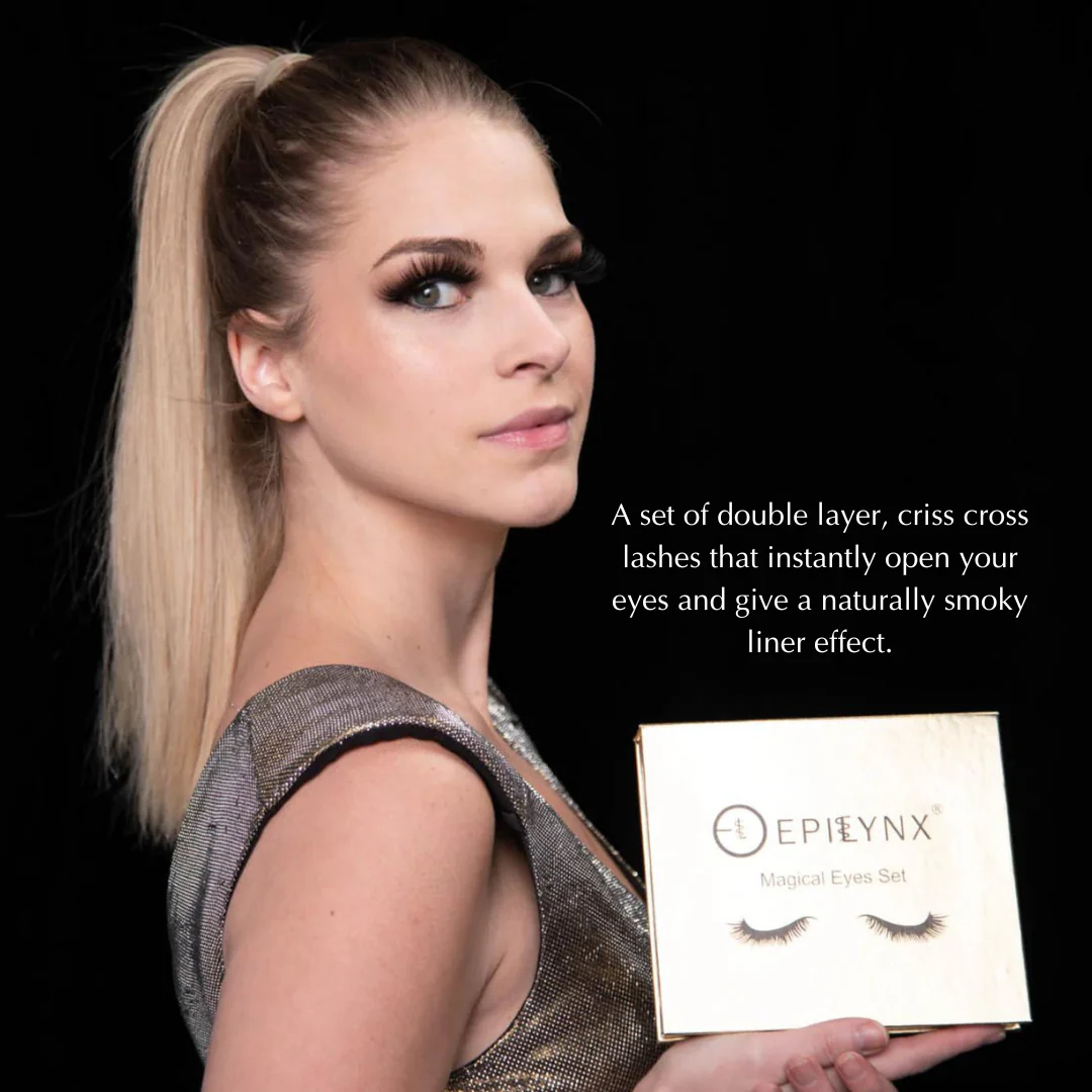 False Eyelashes - No Glue Black Eyeliner and Lashes Kit - Image 4