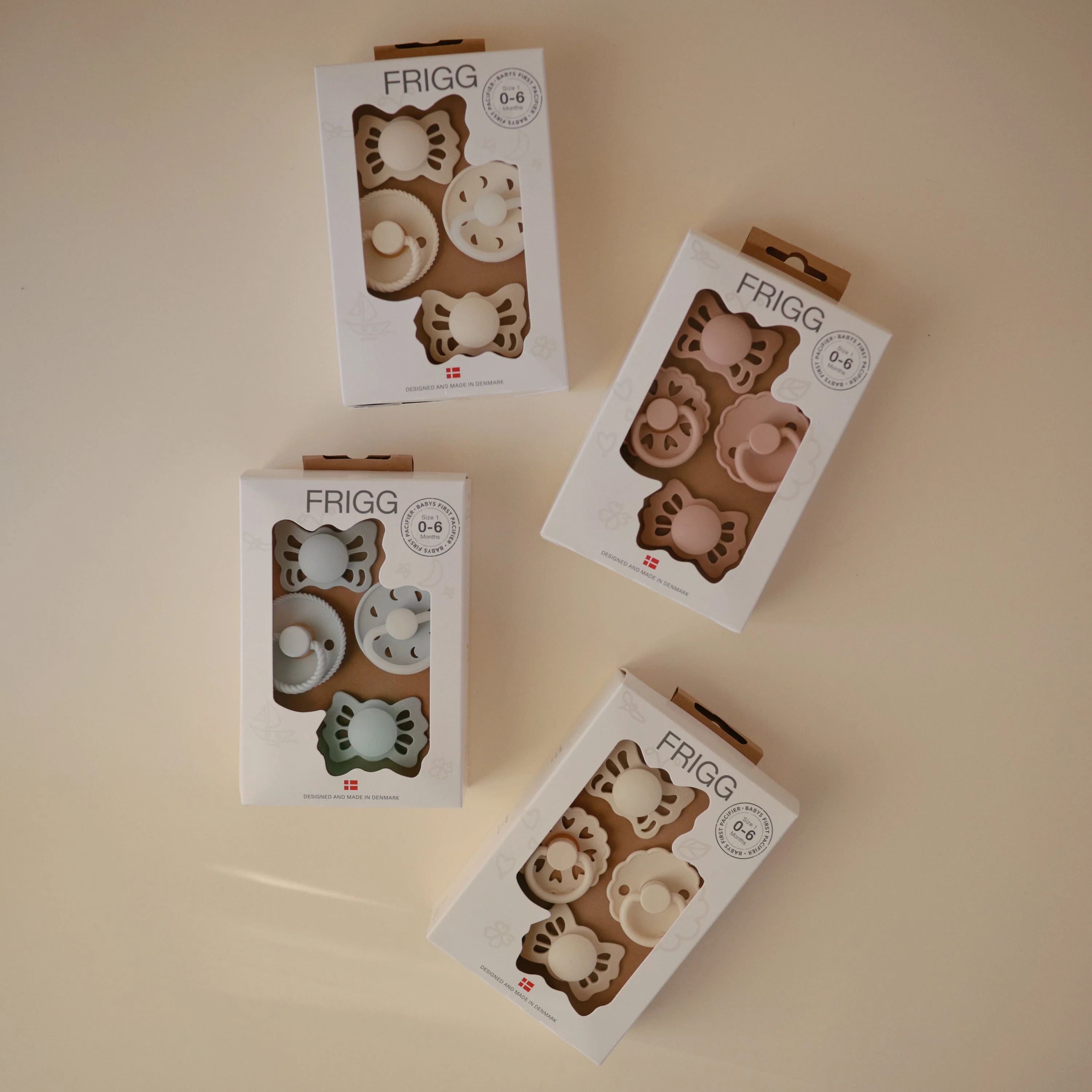 FRIGG Baby's First Pacifier Moonlight Sailing (Cream) 4-Pack - Image 4