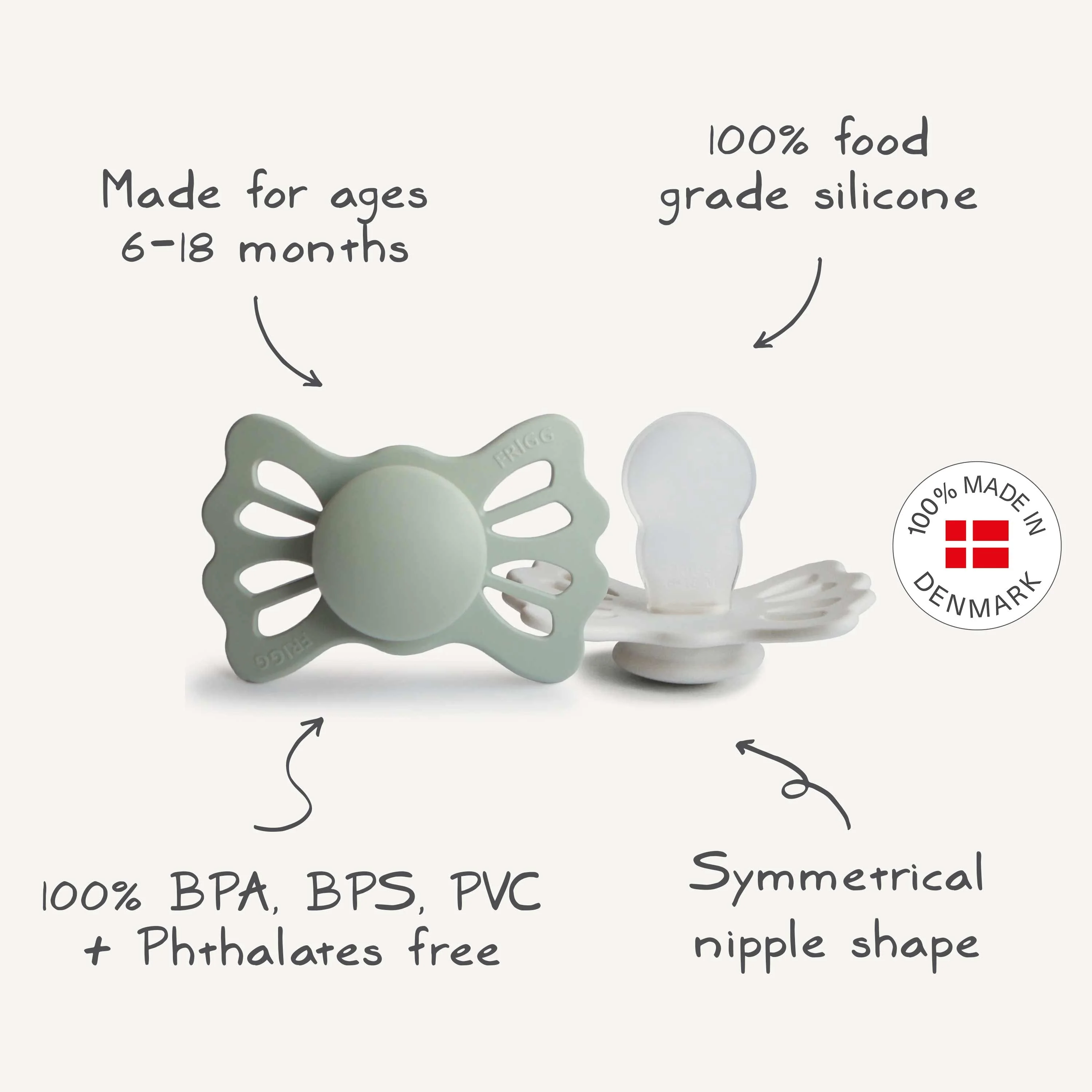 FRIGG Lucky Symmetrical Silicone Pacifier 2-Pack (6-18 Months) - Image 64