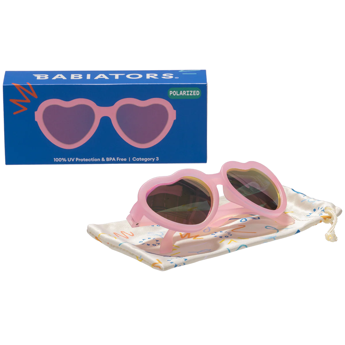 Frosted Pink Heart | Purple Polarized Mirrored Lenses - Image 4