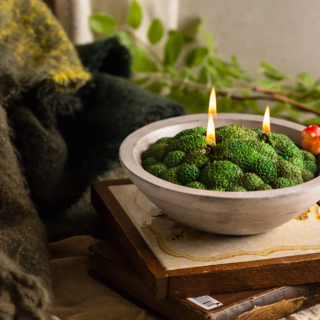 Grass Moss Scented Candle Bowl Home Decoration - Image 5