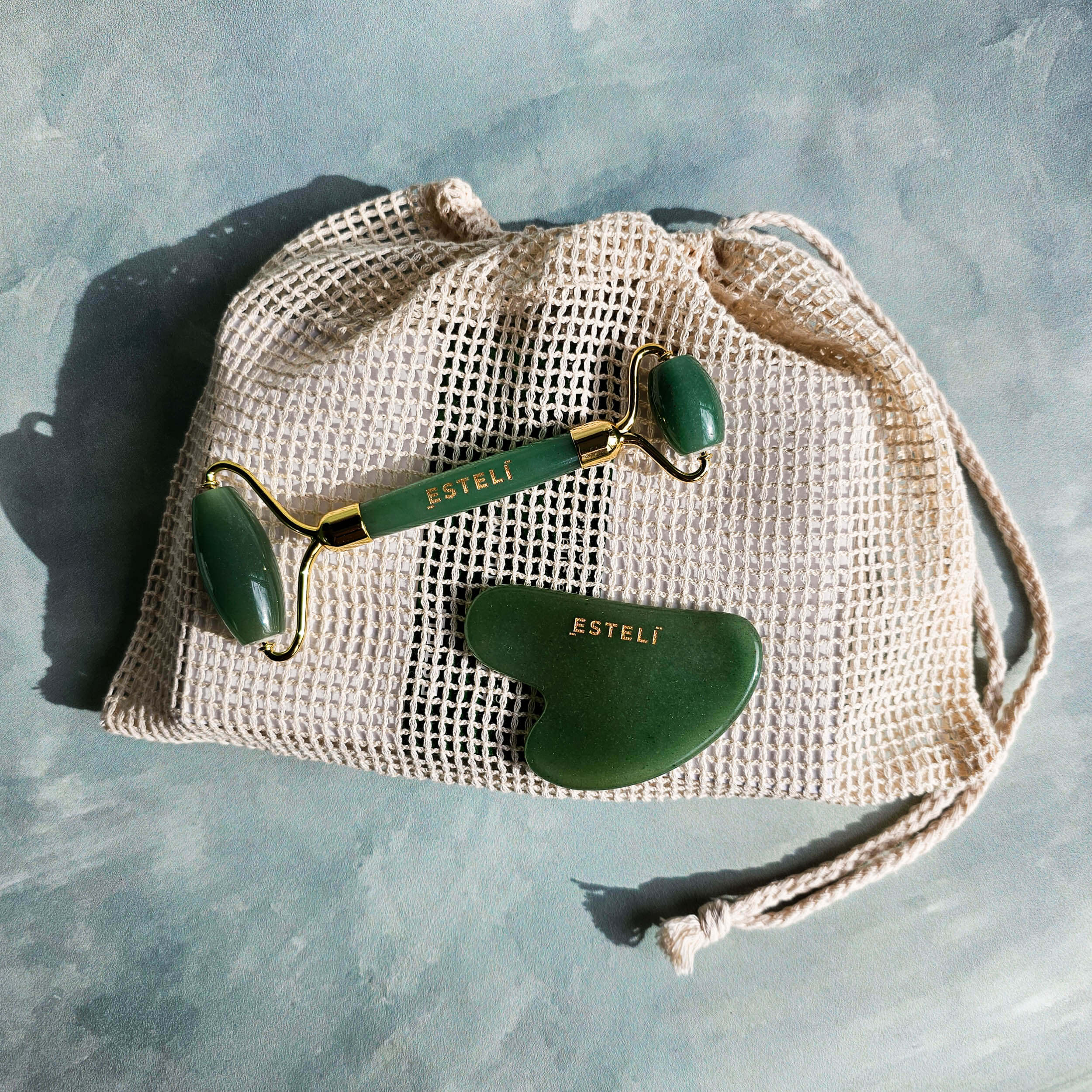 Green Aventurine Roller & Gua Sha Set - Image 4