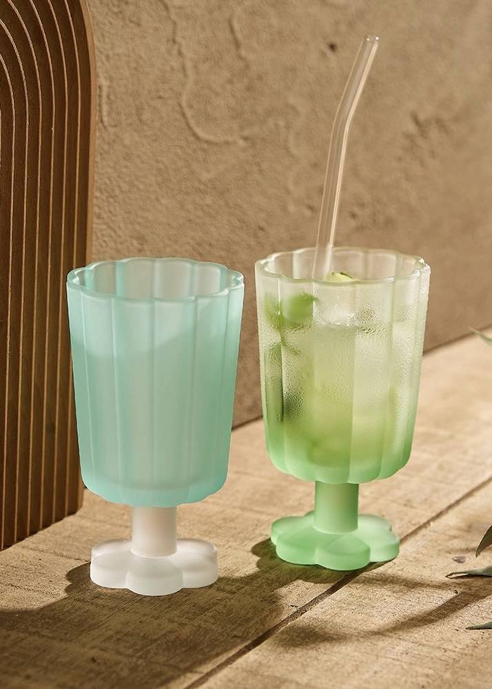 Hand Blown Petal Goblets - Cute Whimsical Colored Wine Glasses - Image 6