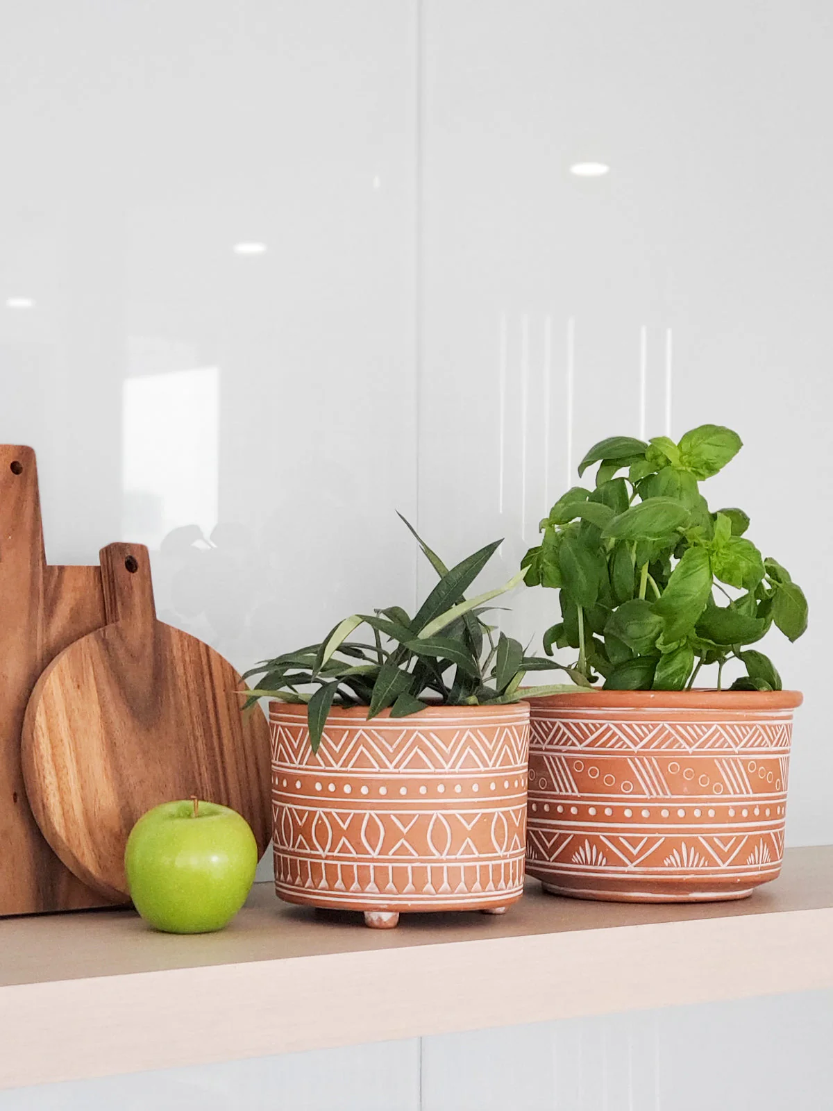 Hand Etched Terracotta Pot - Small - Image 4