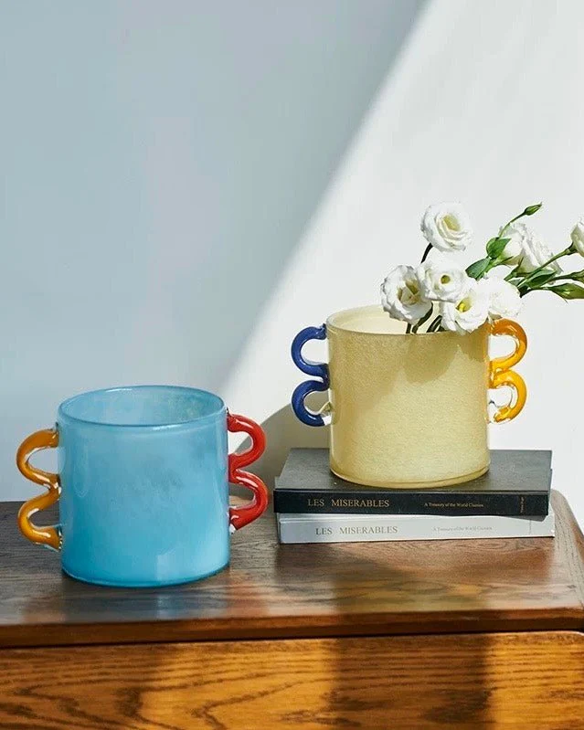 Handblown Whimsical Cylinder Vase - Eclectic Table Setting Centrepieces - Image 7