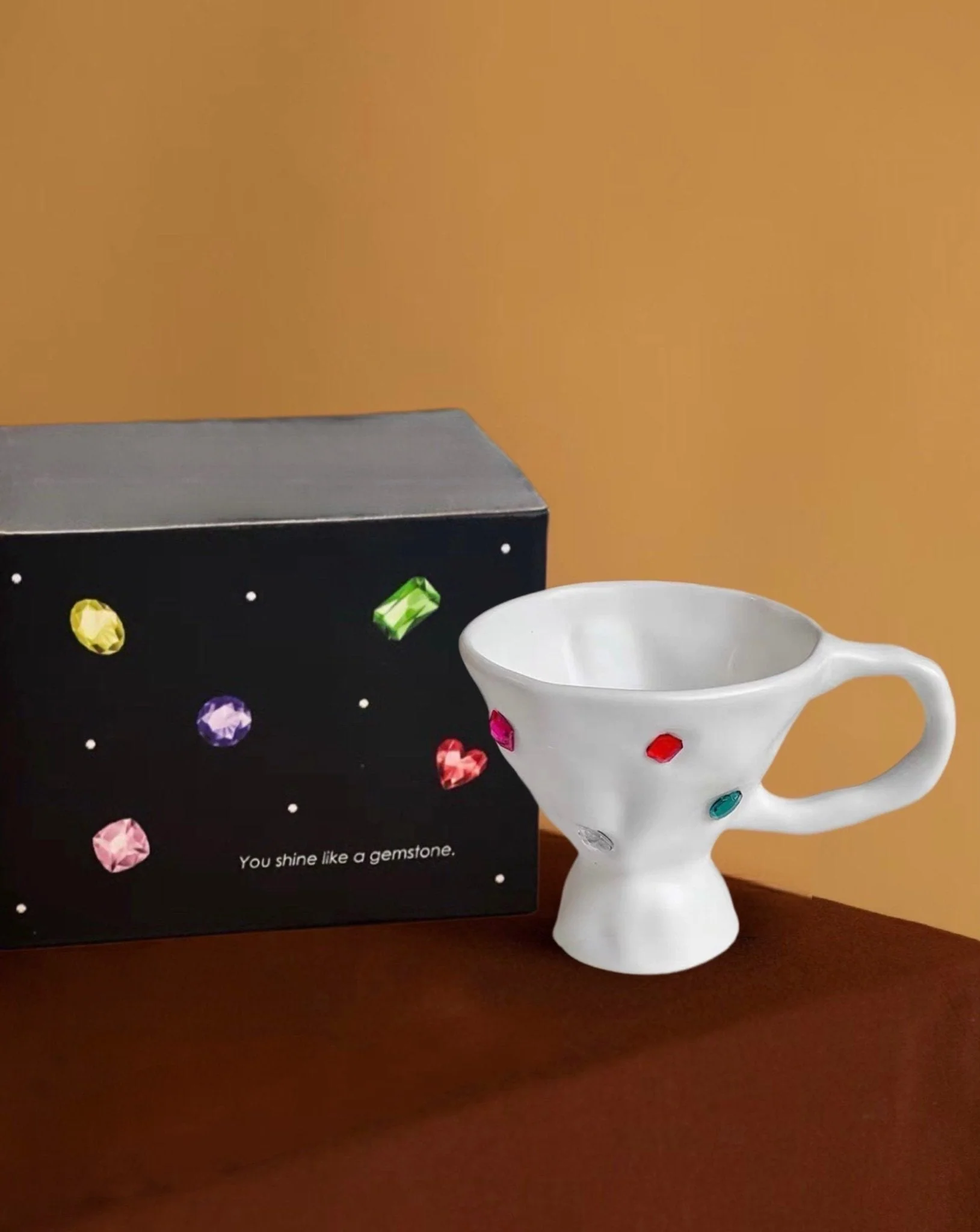 Handmade Ceramic Gemstone Irregular Coffee Mugs - Image 7