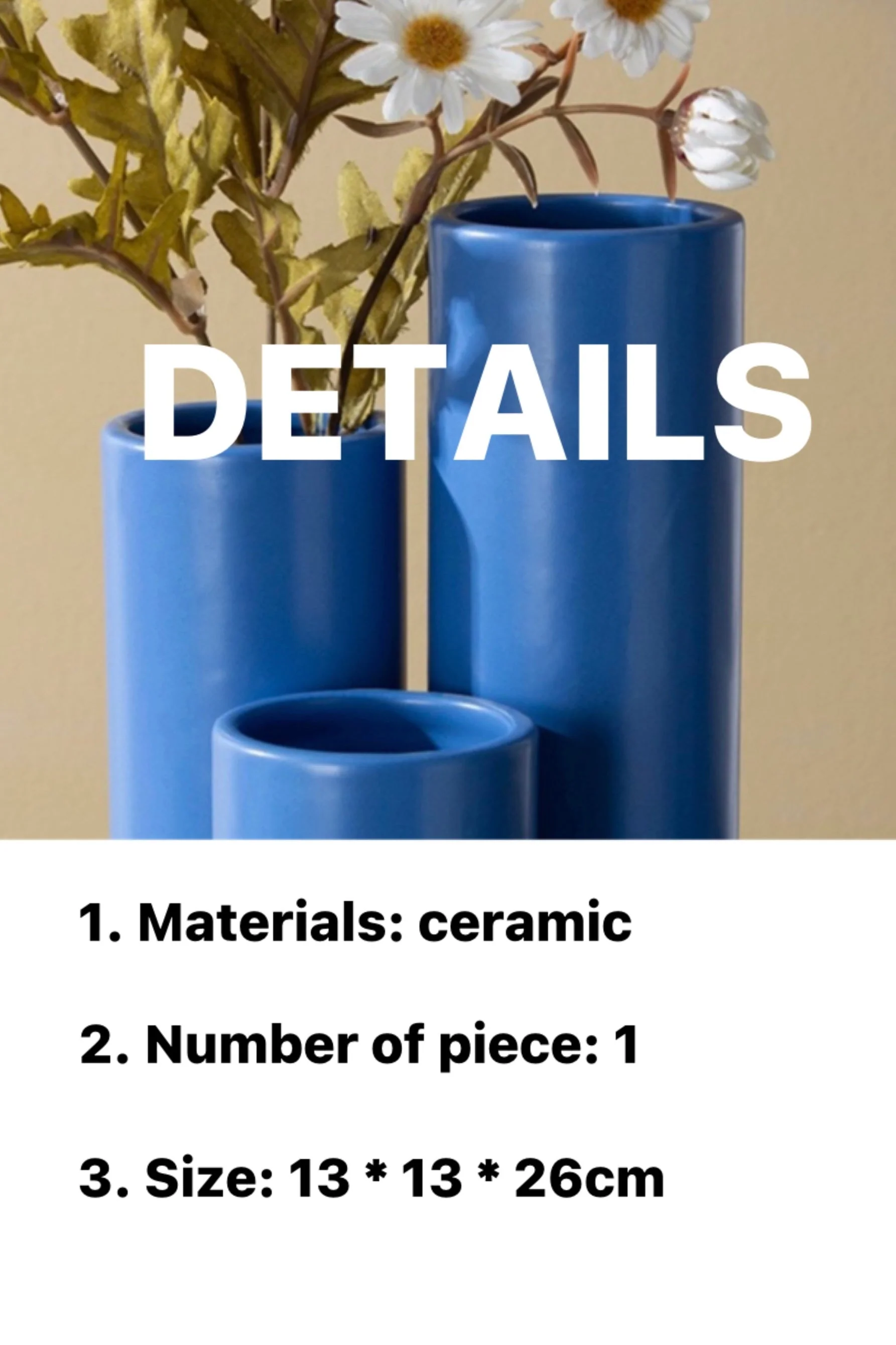 Handmade Funky Memphis Triple Stems Ceramic Vase, Decorative Flower Vessel - Image 5