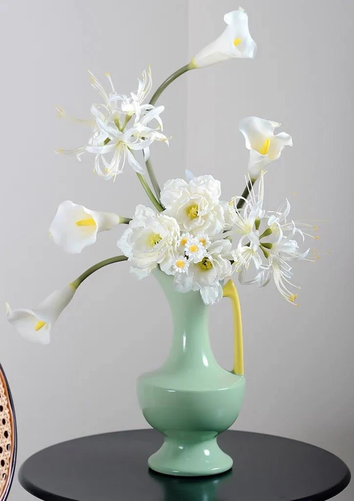 Handmade Medieval Style Ceramic Decorative Flower Vase - Glazed With Dopamine Colors - Image 2