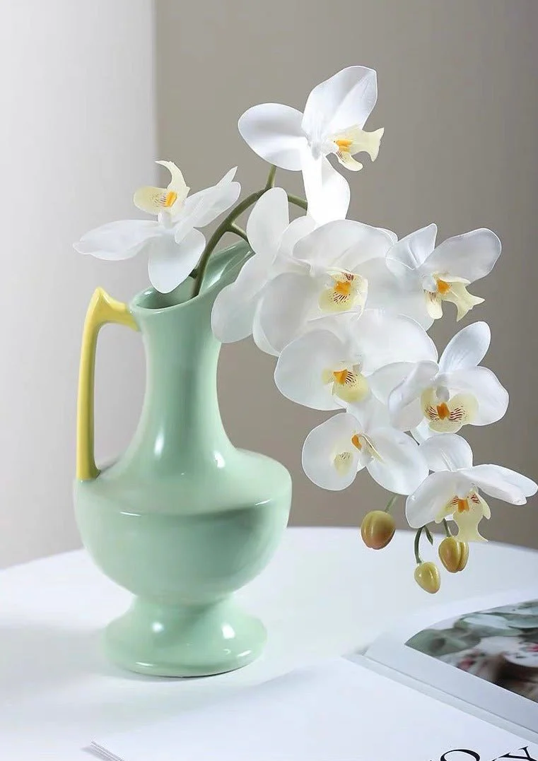 Handmade Medieval Style Ceramic Decorative Flower Vase - Glazed With Dopamine Colors - Image 4