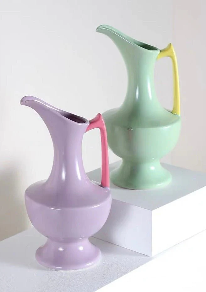 Handmade Medieval Style Ceramic Decorative Flower Vase - Glazed With Dopamine Colors - Image 7
