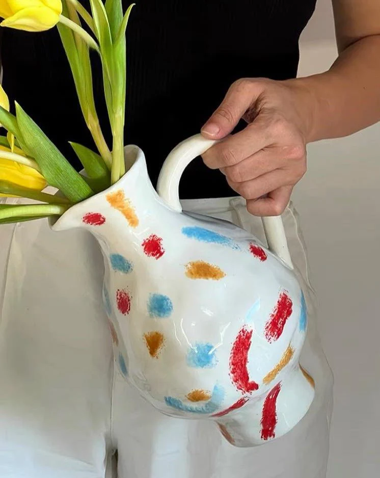 Handmade Nordic Style Pottery Jug Vase - Image 2