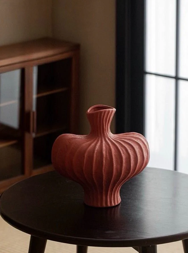 Handmade Wabi Sabi Ceramic Pottery Vase - Red / Black / White - Image 3