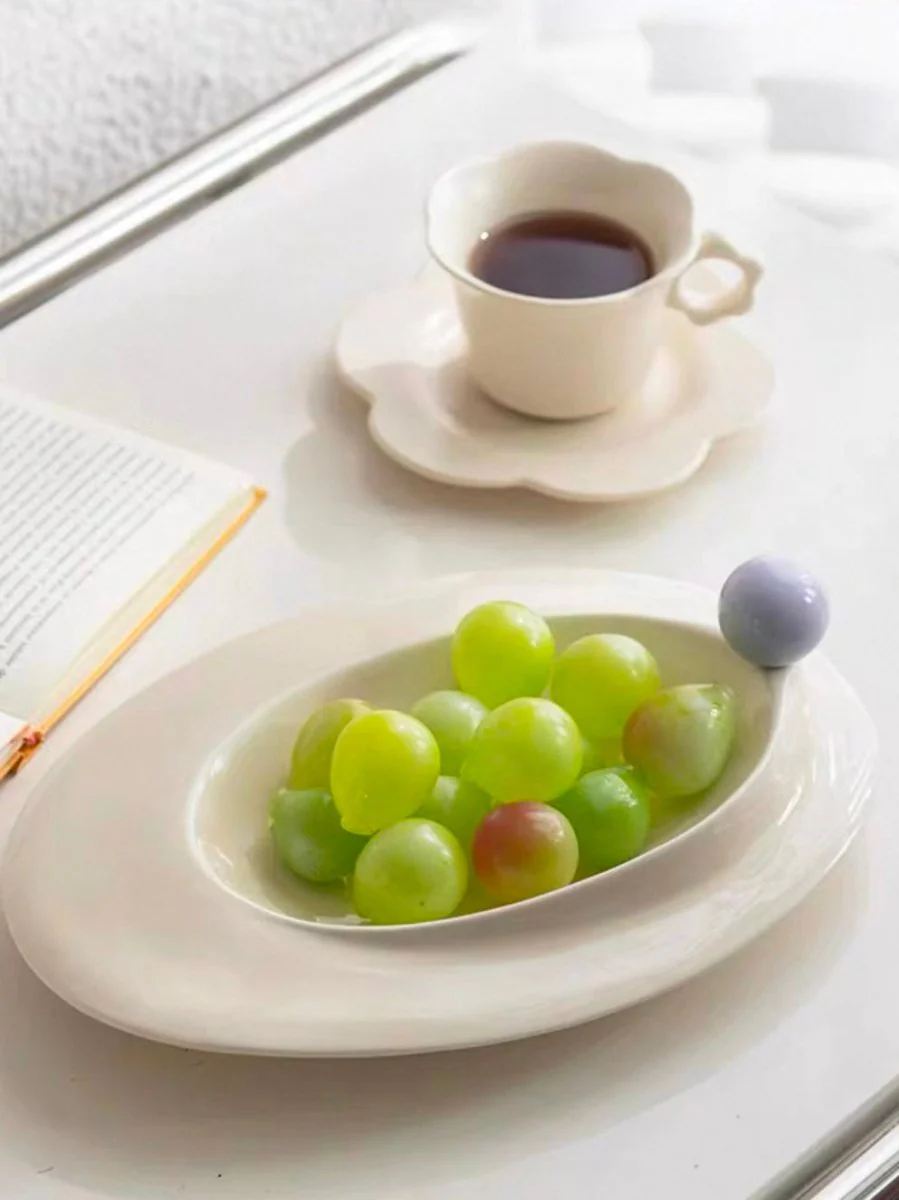 Handmade Jelly Bean Ceramic Rim Soup Bowl, Dopamine Table Setting Decor - Image 4