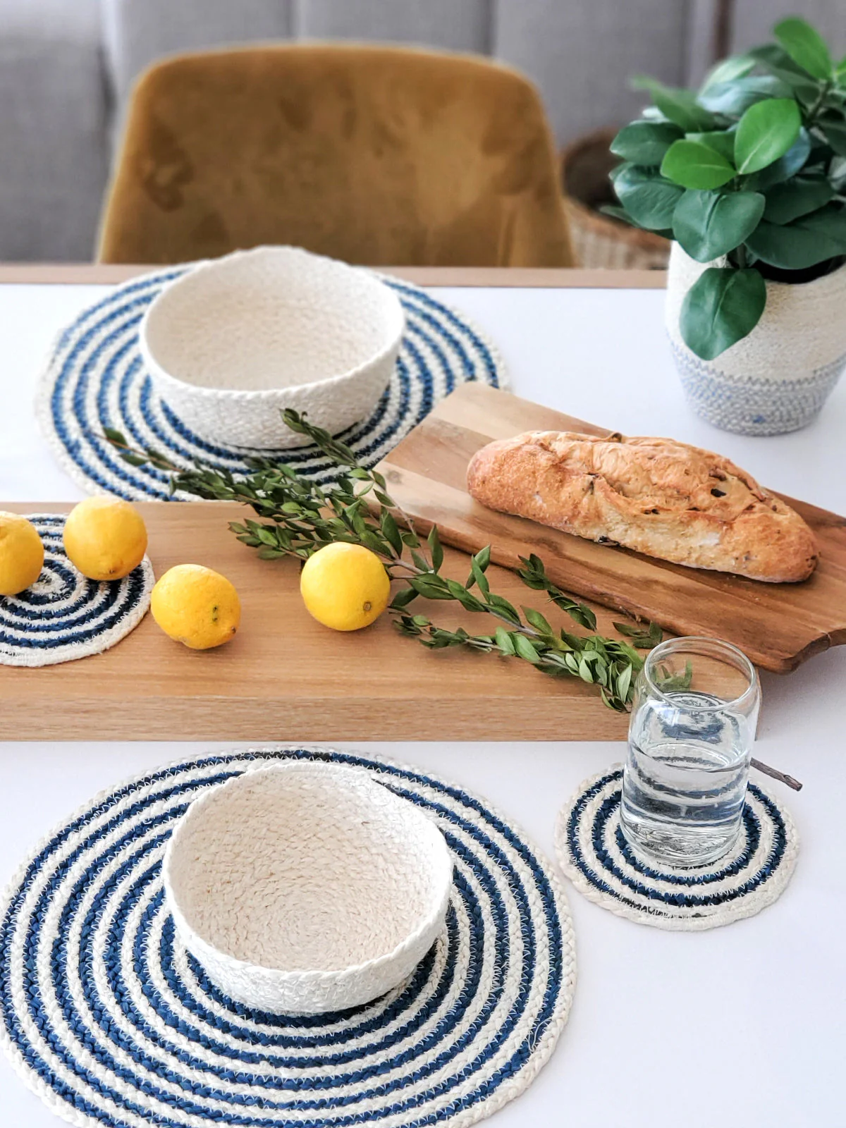Kata Spiral Placemat - Blue (Set of 4) - Image 2