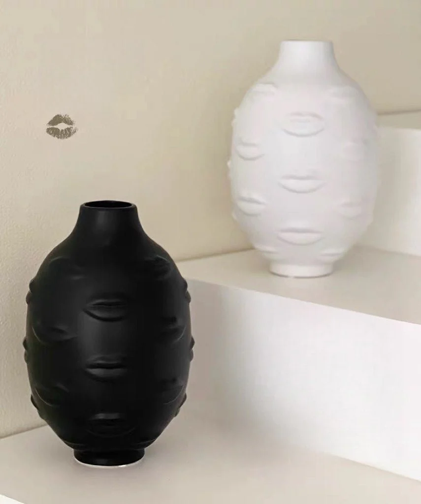 Lip Vase - Modern Abstract Decorative Ceramic Flower Centerpiece Vase - Image 6