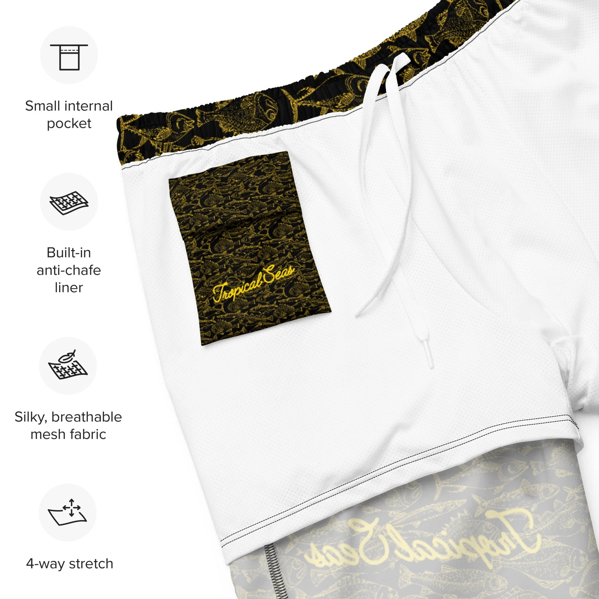 Men's Eco Sea of Gold Riches Swim Trunks - Image 4