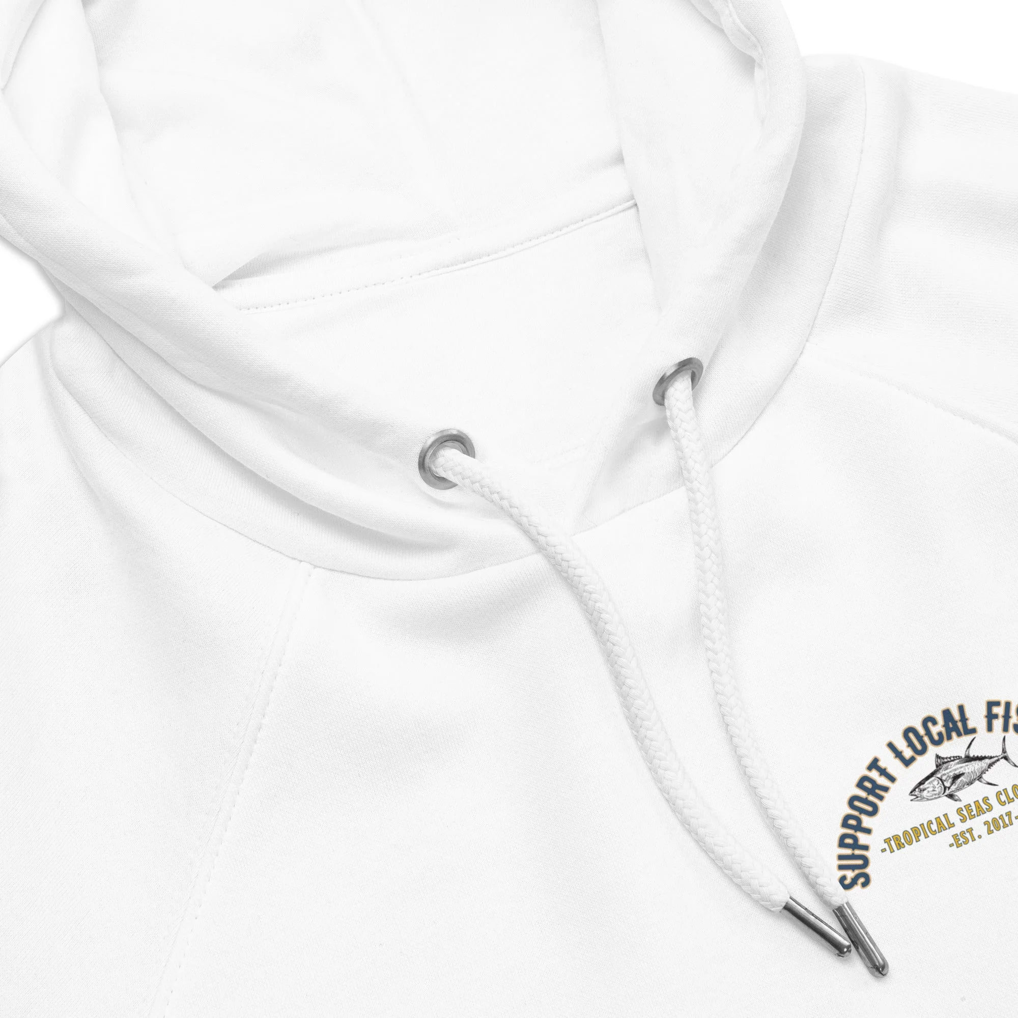 Men's Support Local Fisheries Tuna Eco Raglan Hoodie - Image 12