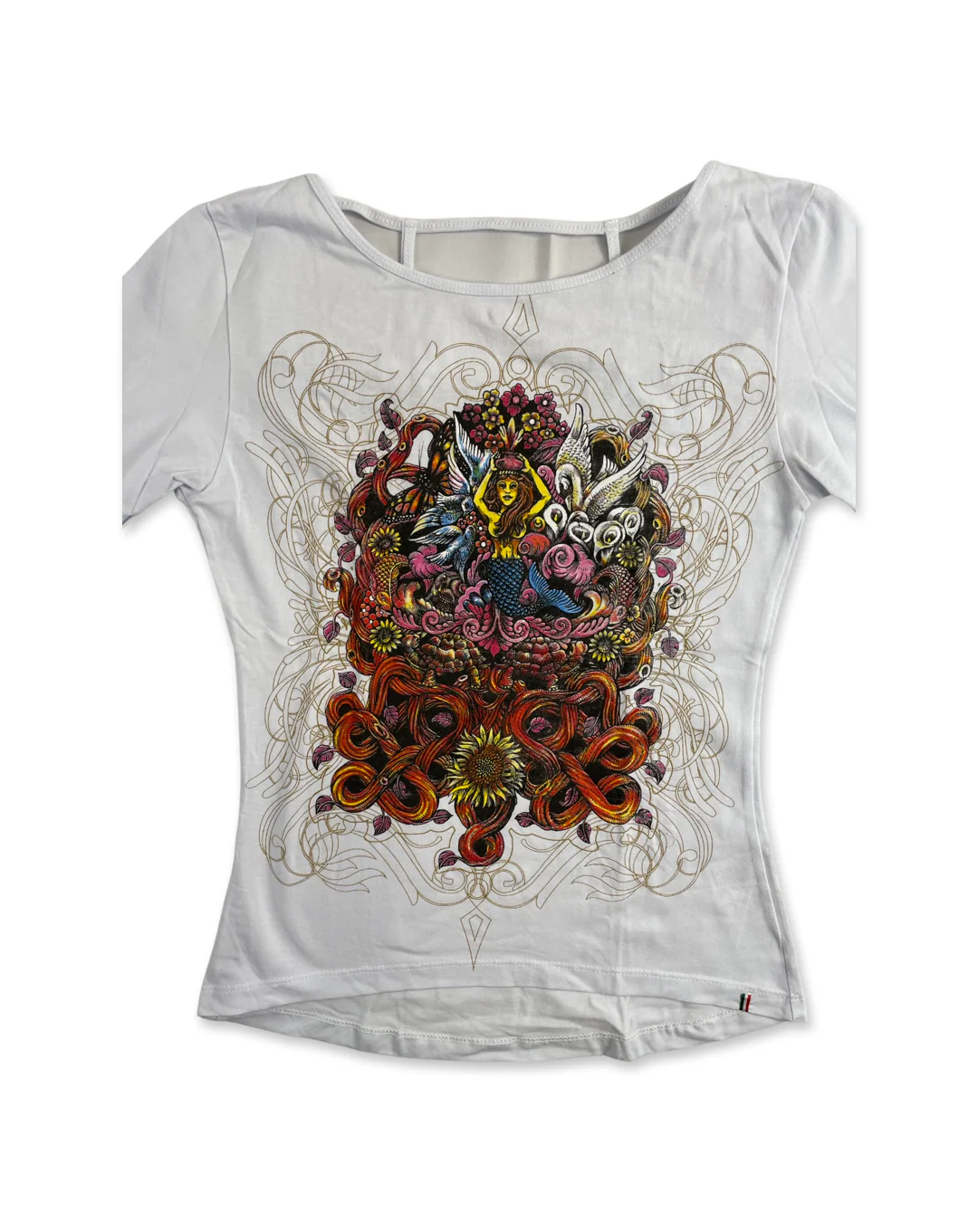 Mermaid Women's Long Sleeve Top, White - Image 3