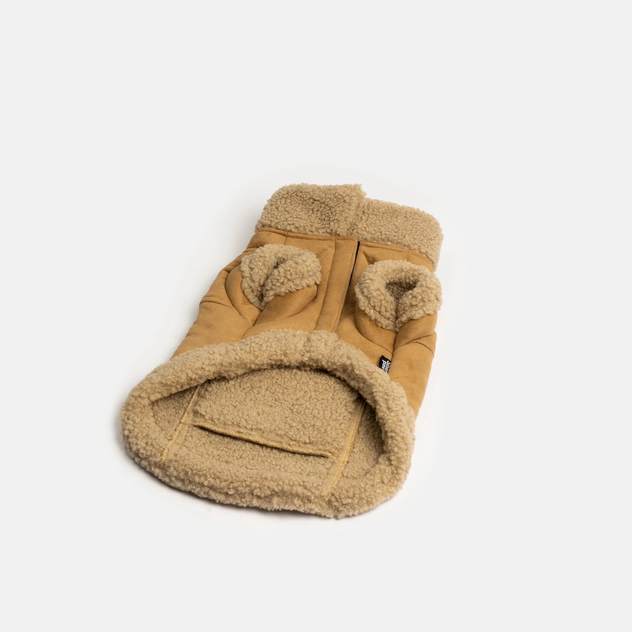 Millie Dog Jacket Vegan Suede with Sherpa Trim & Poop Bag Dispenser - Image 6