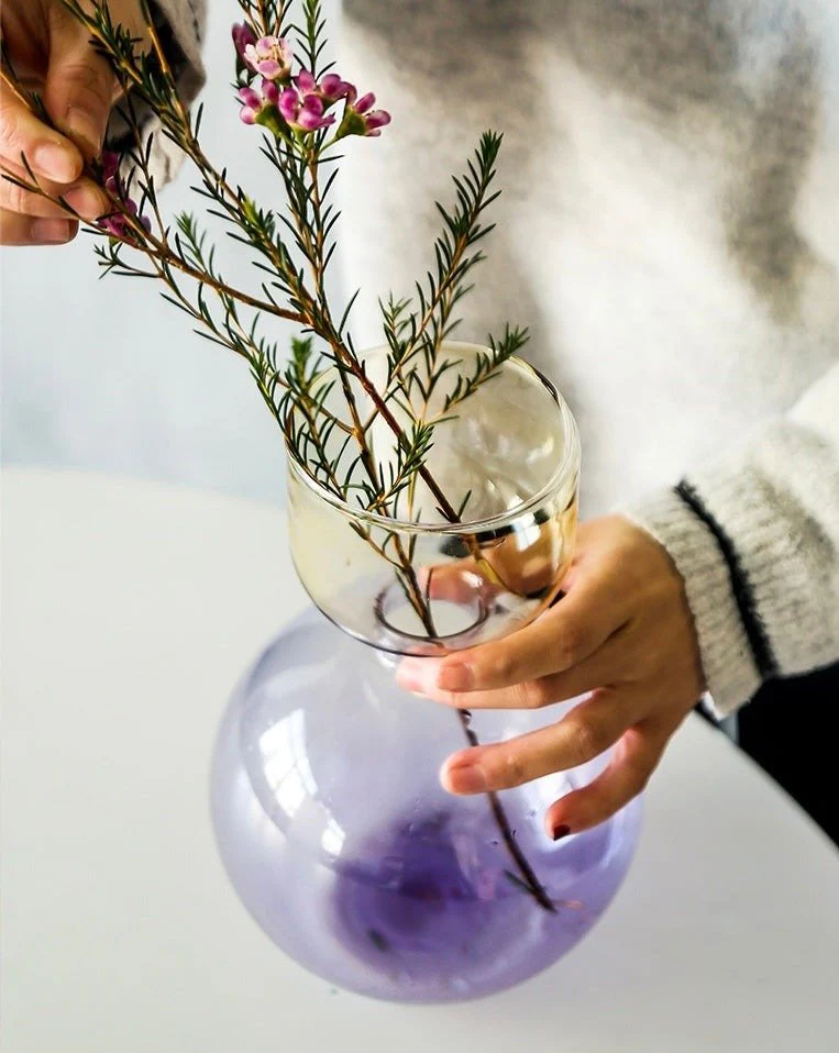 Modern Handblown Glass Vase - Contemporary Decorative Art Glass Vase - Image 3