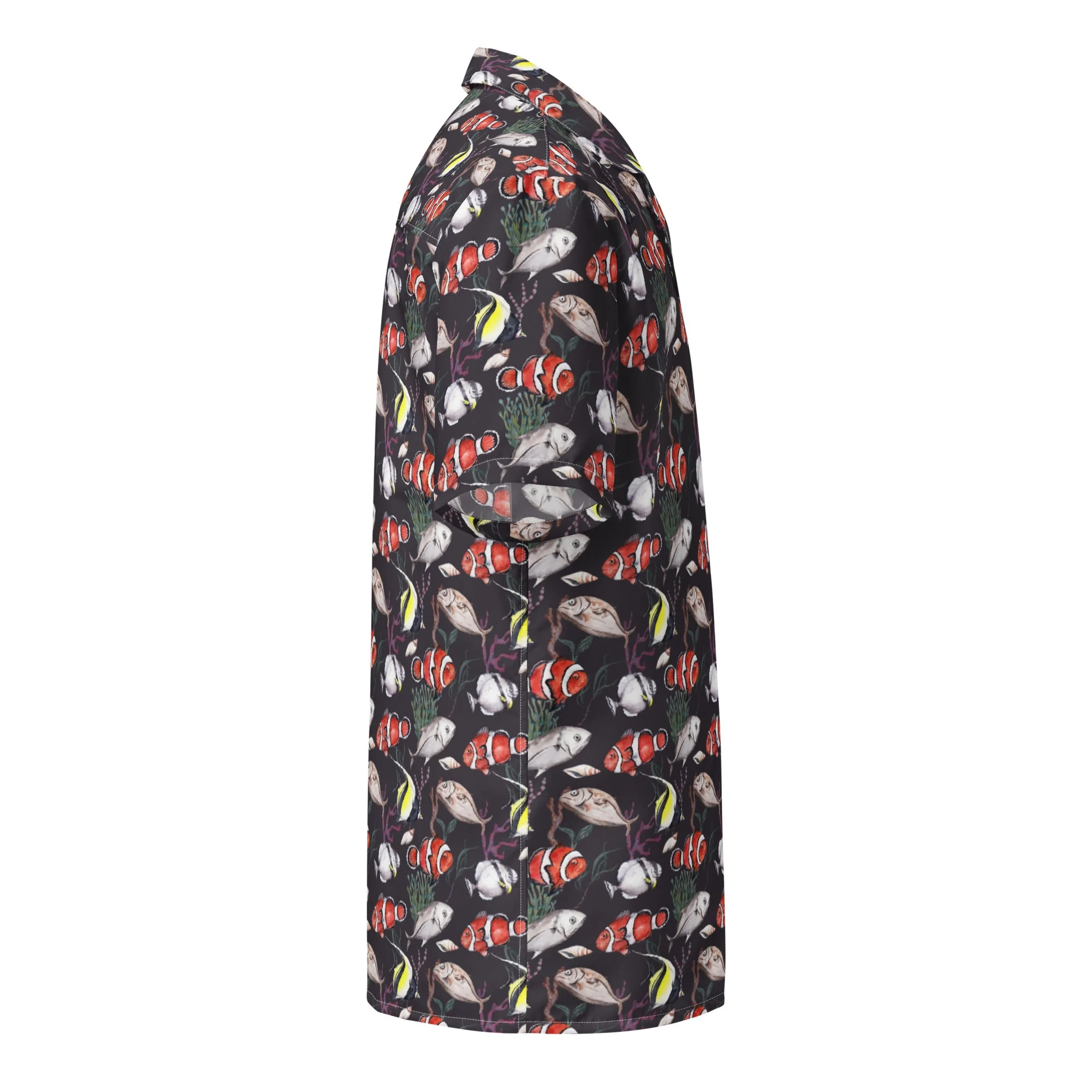Murky Reef Tropical Saltwater Fish Hawaiian Button Shirt: Dive into Underwater Elegance! - Image 7