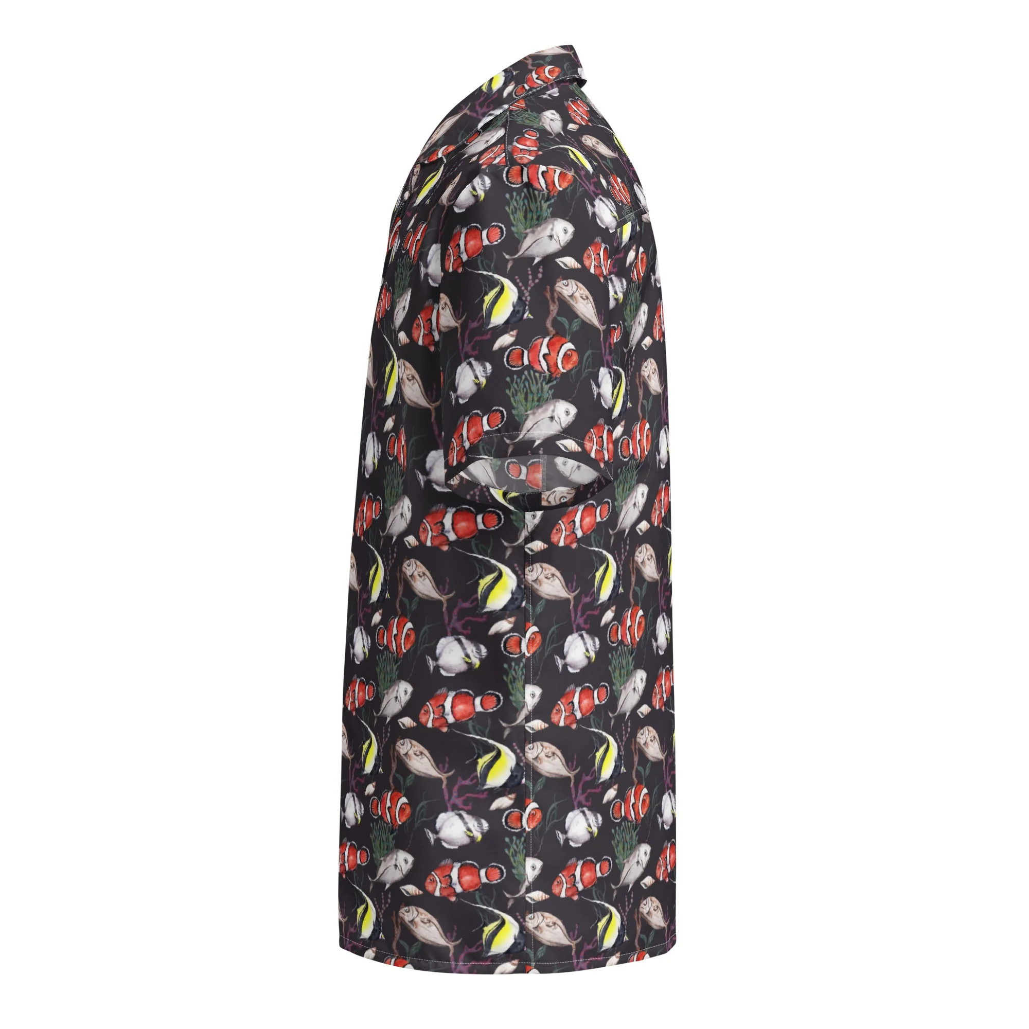 Murky Reef Tropical Saltwater Fish Hawaiian Button Shirt: Dive into Underwater Elegance! - Image 8
