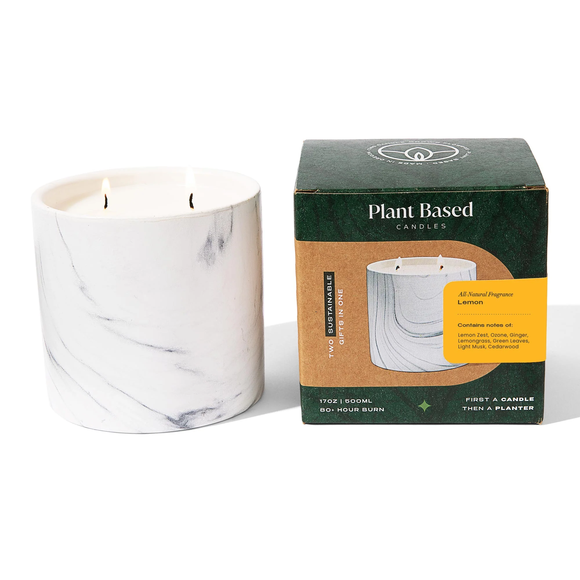 Natural Lemon White Marble Candle 6oz - Image 7