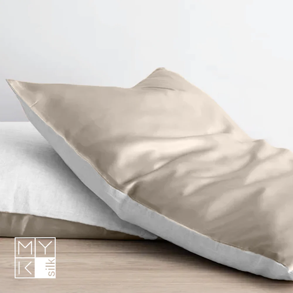 Natural Mulberry Silk Pillowcase with Cotton Underside (19 Momme) - Image 27