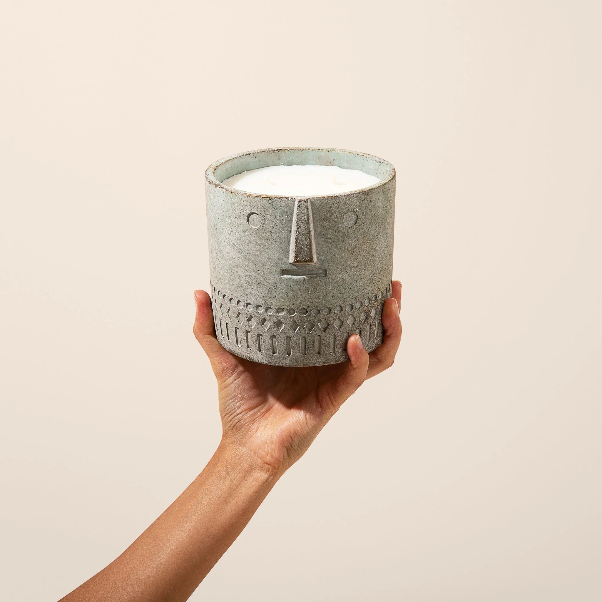 Natural Peppermint Stone Face Candle 27oz - Image 5